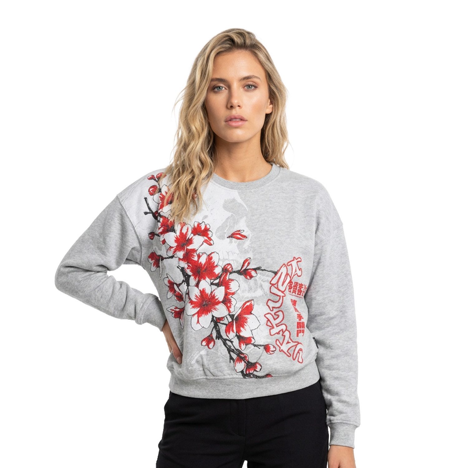 YAKUZA Sweatshirt Hanami im Oversized Look