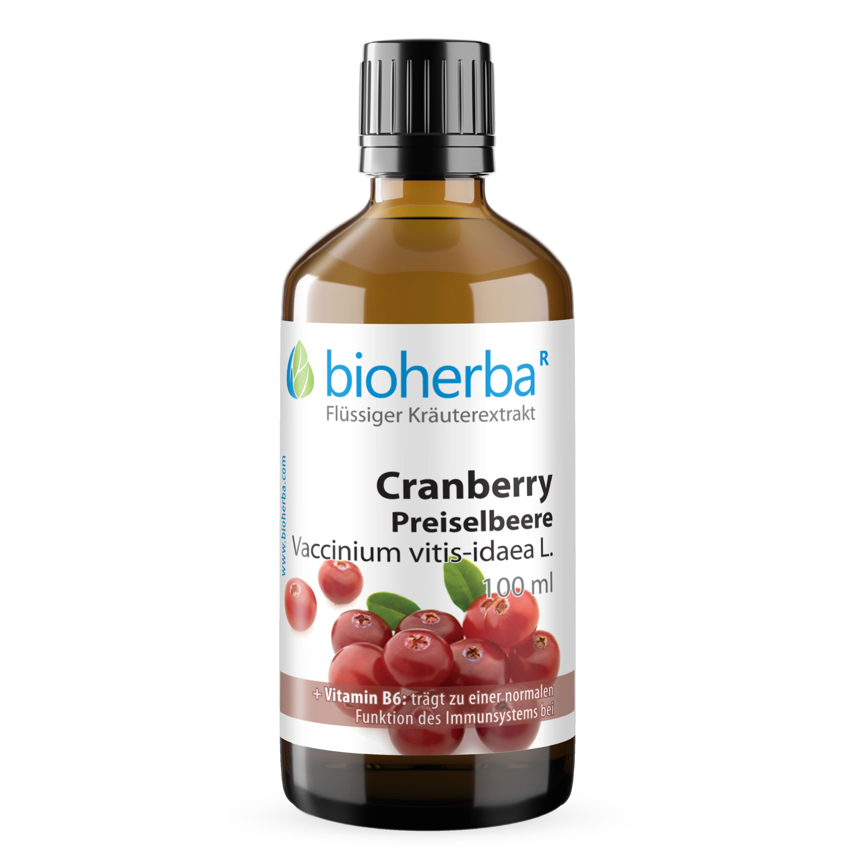 BIOHERBA R Bioherba Cranberry Preiselbeere Tropfen Tinktur 100 ml Nahrungsergänzungsmittel, 1 er