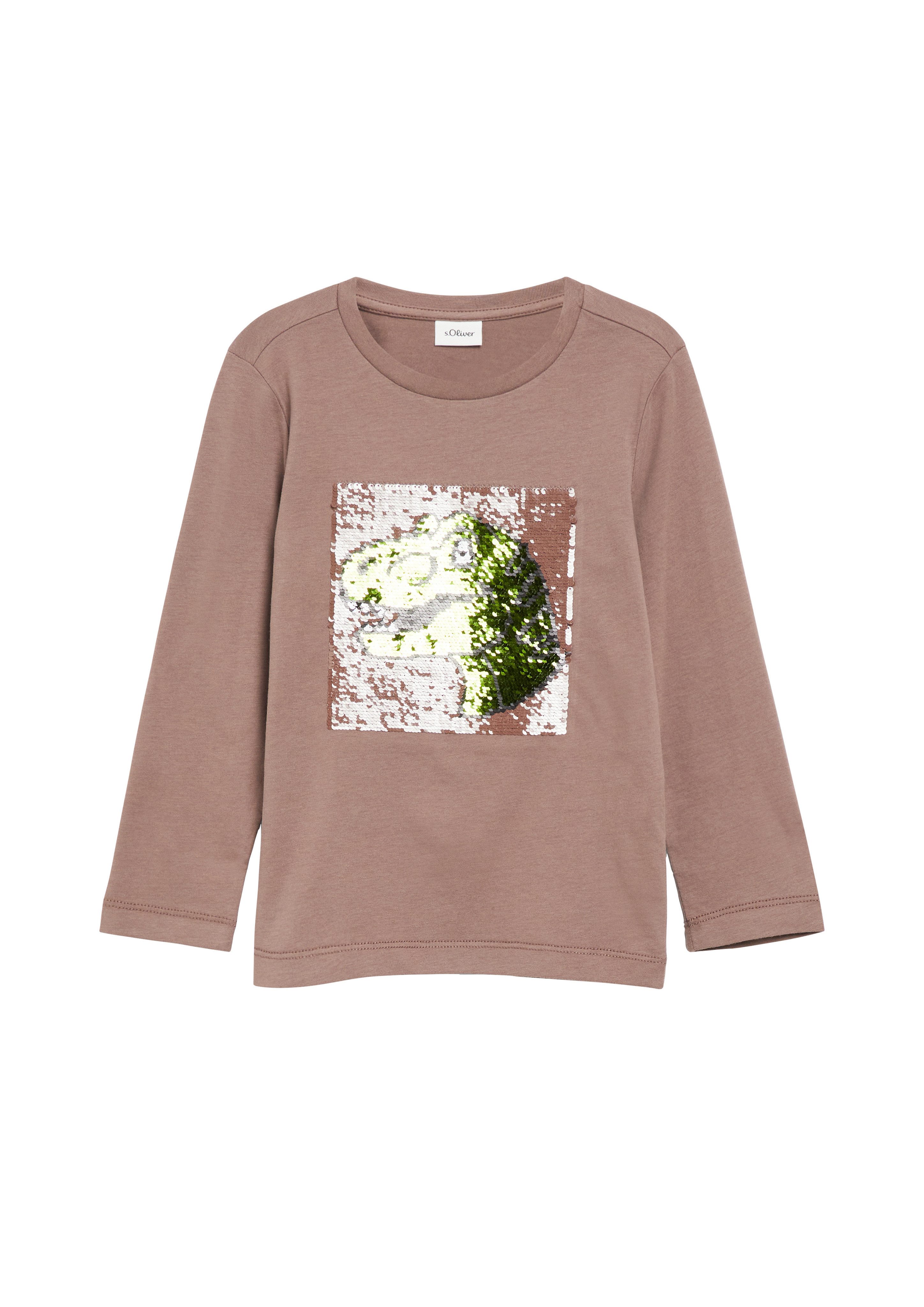 s.Oliver Junior Langarmshirt Wendepailletten, in 2 Richtungen streich- und veränderbar