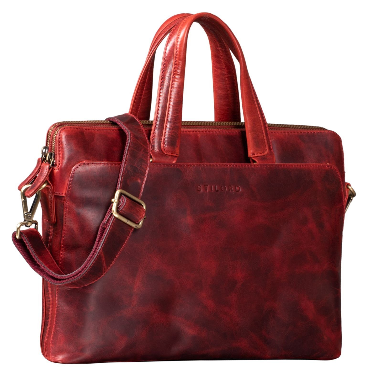 STILORD Handtasche "Kylie" Business Ledertasche Damen kara - rot | Handtaschen