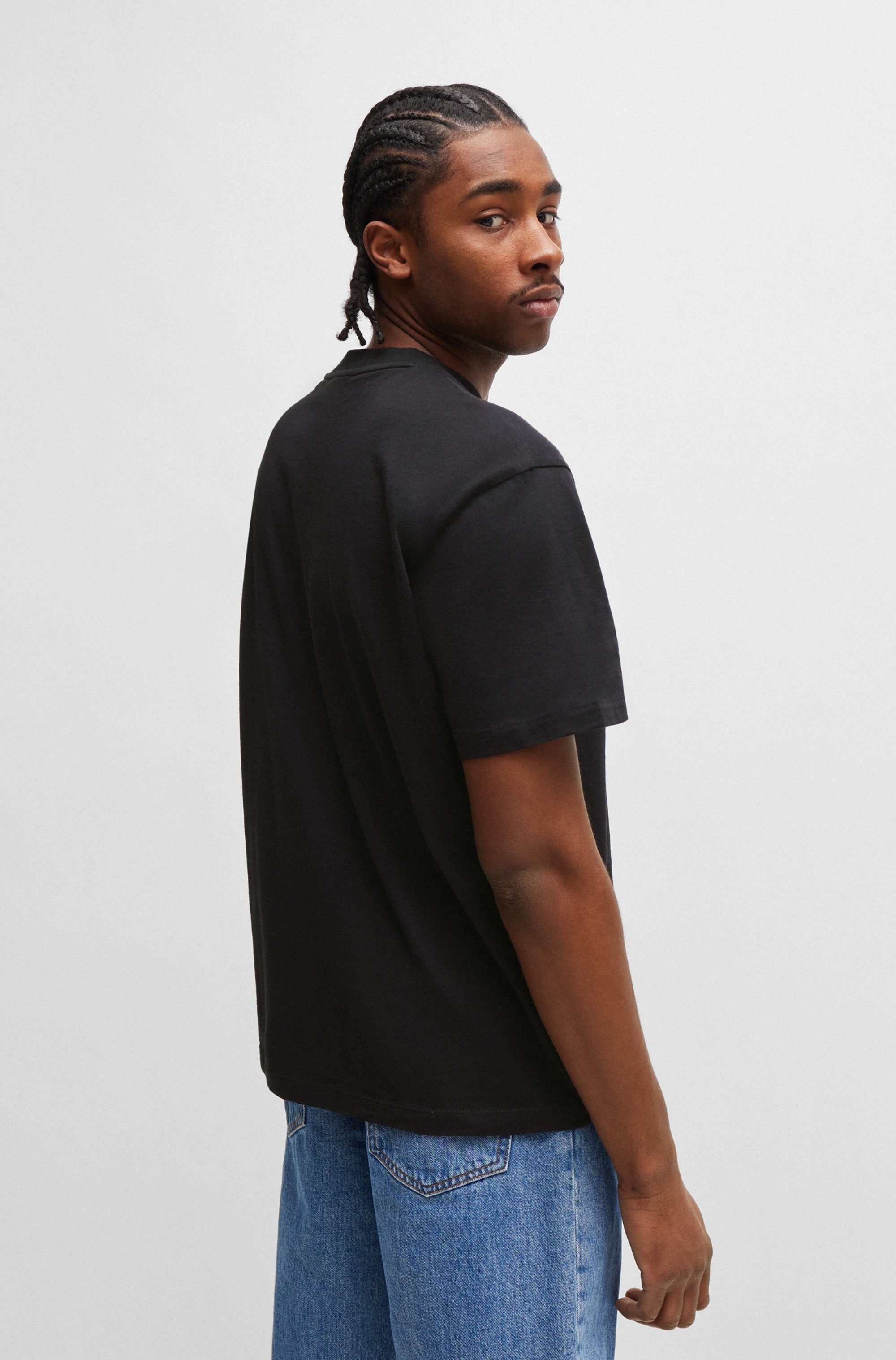 HUGO Blue T-Shirt Nico mit großem Logo-Print, Unisex