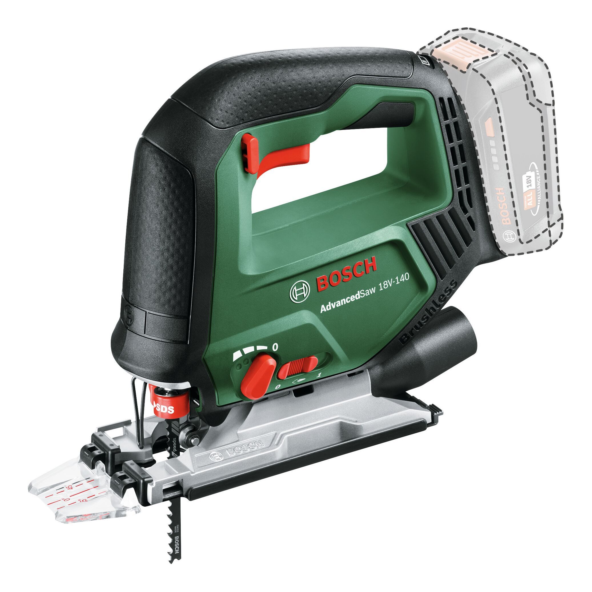BOSCH Akku-Stichsäge AdvancedSaw 18V-140, Ohne Akku - im Transportkoffer