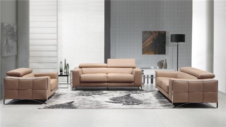 JVmoebel Sofa Beige Sofagarnitur Couch Set Sessel) Polster, (ohne in Sofa Europe 3+2 Made Sitz