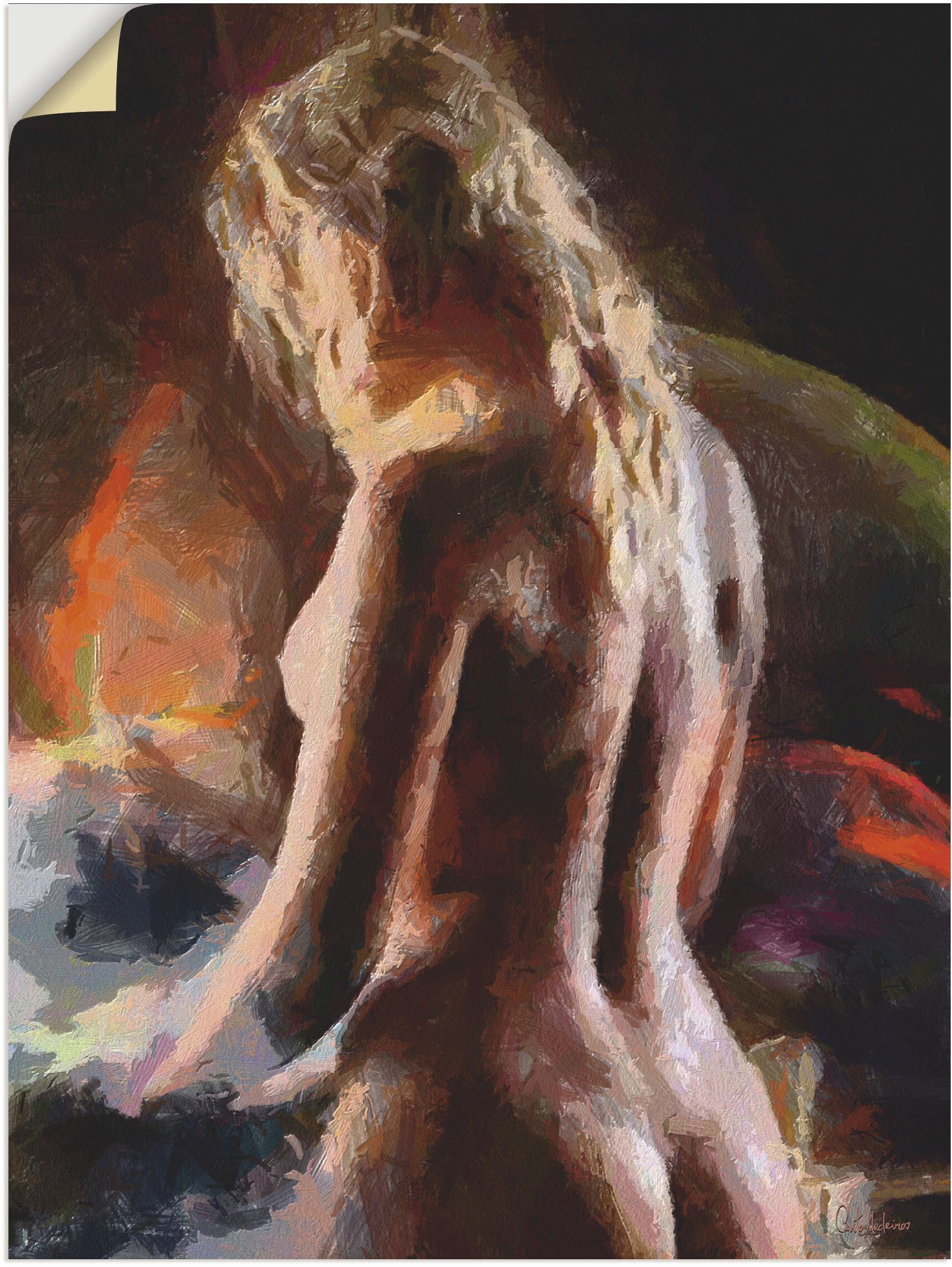Artland Wandbild Nackt von hinten, Erotische Bilder (1 St), als Alubild, Leinwandbild, Wandaufkleber oder Poster in versch. Größen