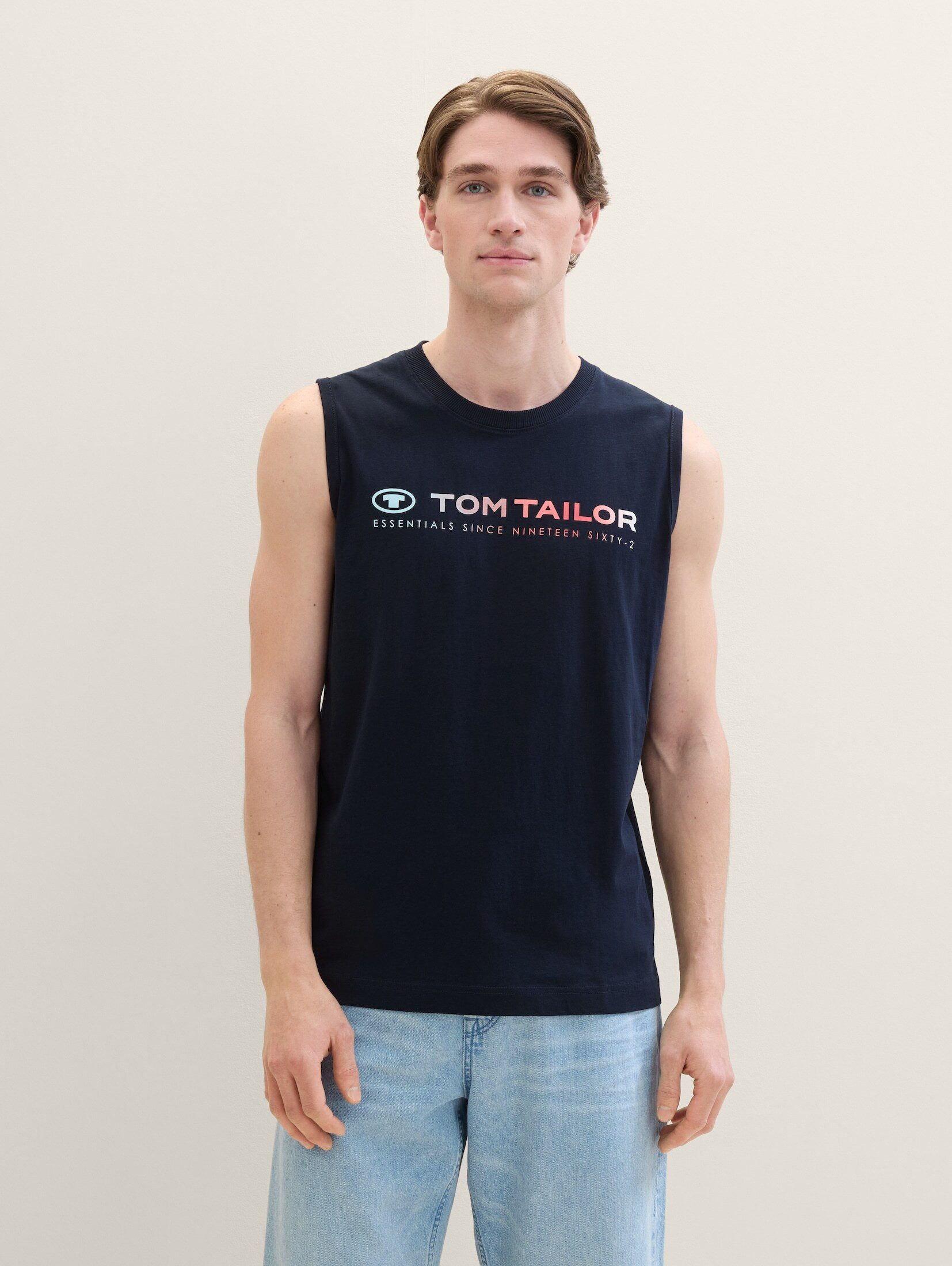 TOM TAILOR T-Shirt Tanktop mit Logo Print