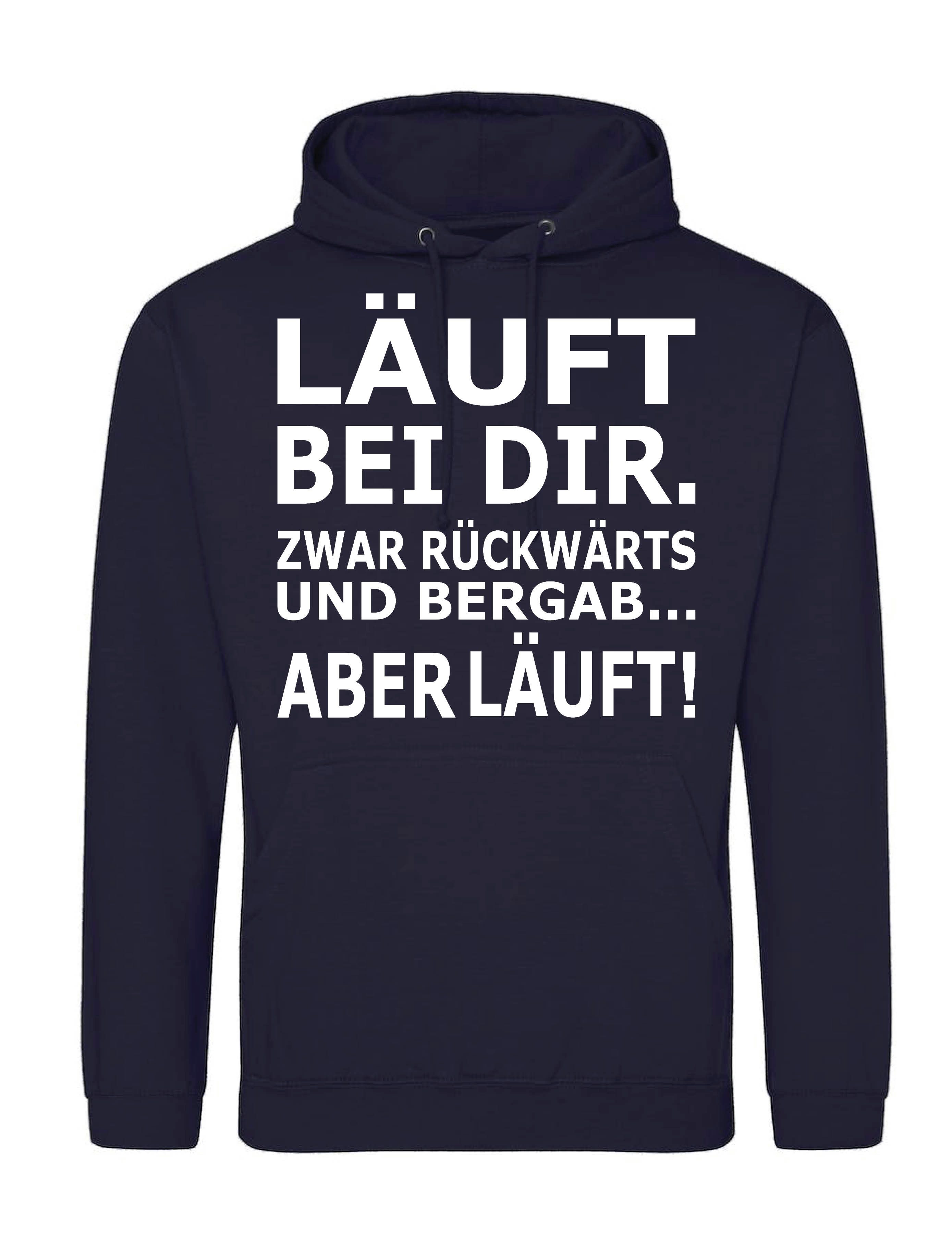 Kapuzenpullover Herren Hoodie Pullover "Läuft bei dir" Print Lustig Geschenk Statement