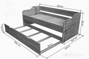 Krok Wood Massivholzbett Krok Wood Massivholzbett mit zusätzlichem ausziehbarem Bett Modena