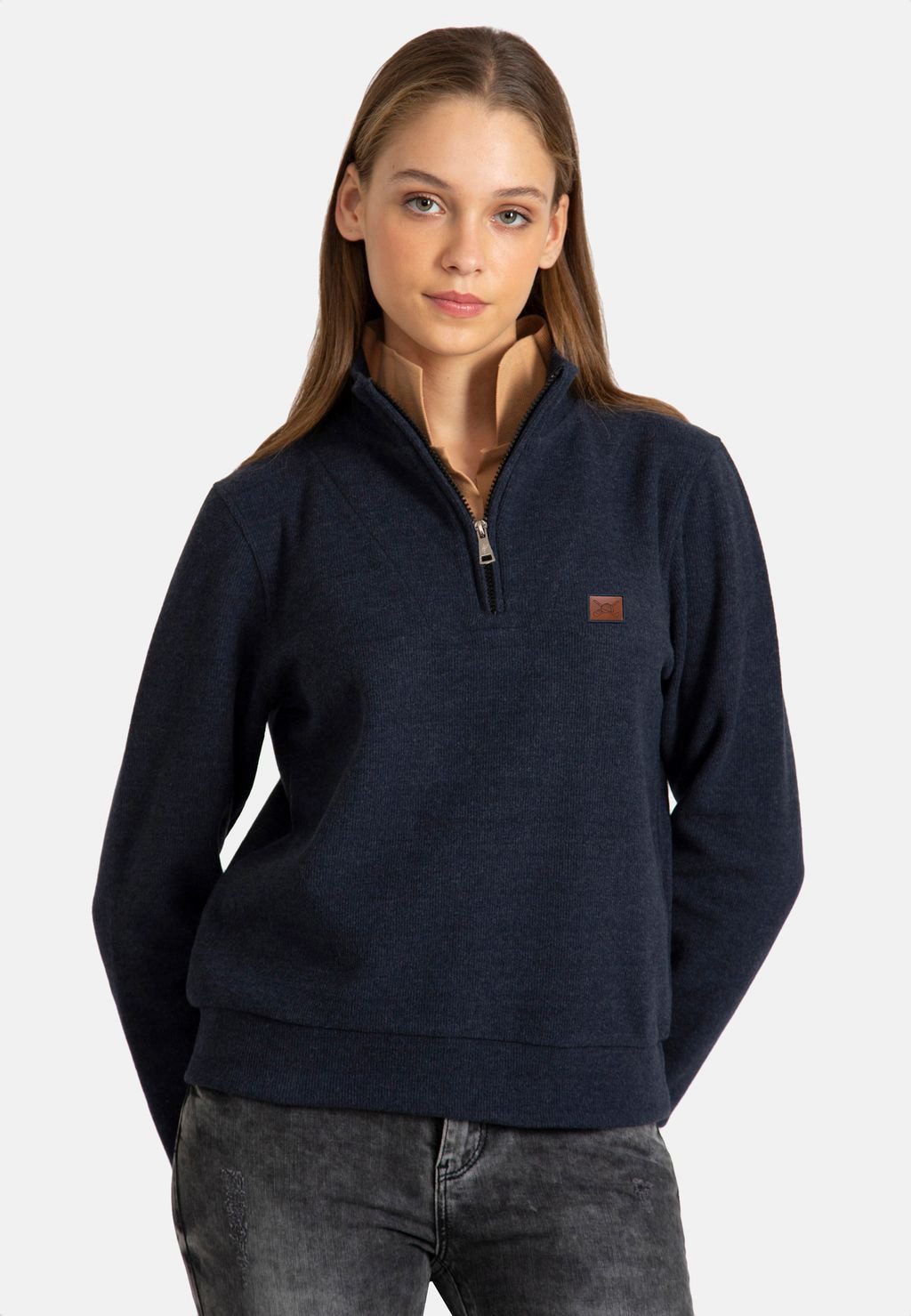 Jacey Quinn Sweatshirt Polo Collar Half günstig online kaufen