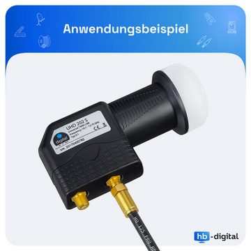 HB-DIGITAL SAT Anschlusskabel 135dB 4-Fach Stahl Kupfer F-Stecker Kompression SAT-Kabel, F-Kompressionsstecker, (100 cm)