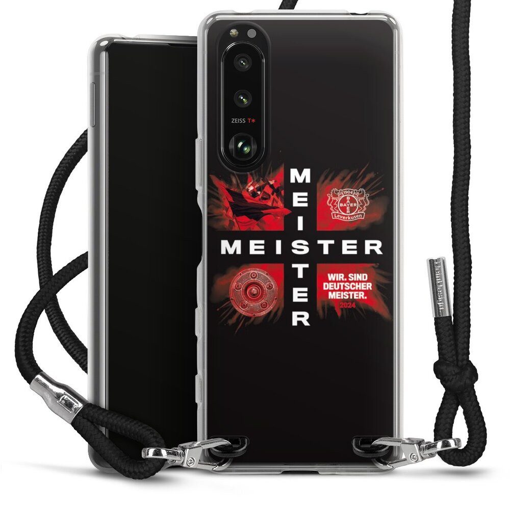 DeinDesign Handyhülle Bayer 04 Leverkusen Meister Offizielles Lizenzprodukt, Sony Xperia 5 III Handykette Hülle mit Band Case zum Umhängen