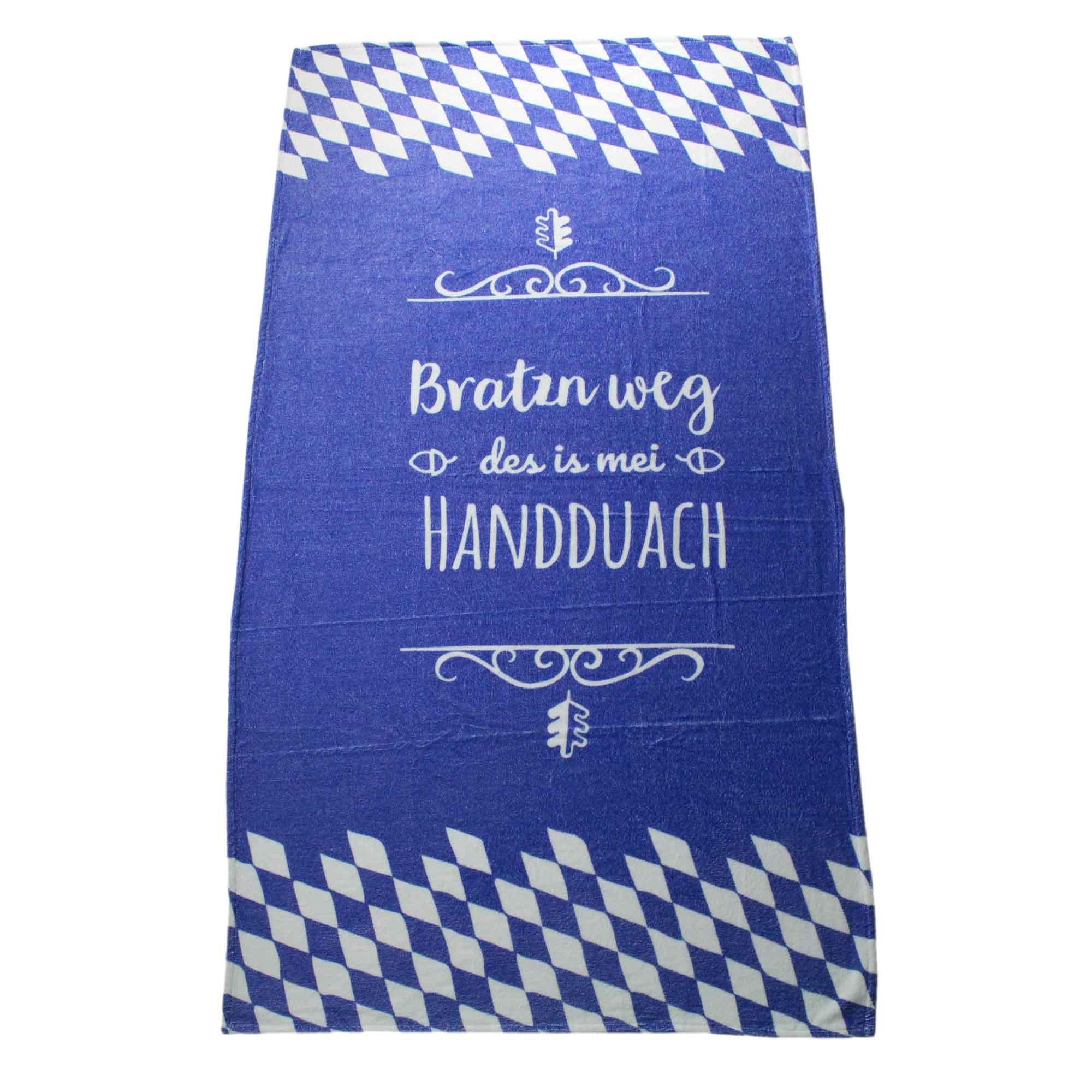 Bavariashop Handtuch Handtuch "Bratzn weg" • Bayerisches Badetuch • 80 x 155 cm, Frottee, Baumwolle, garngefärbt