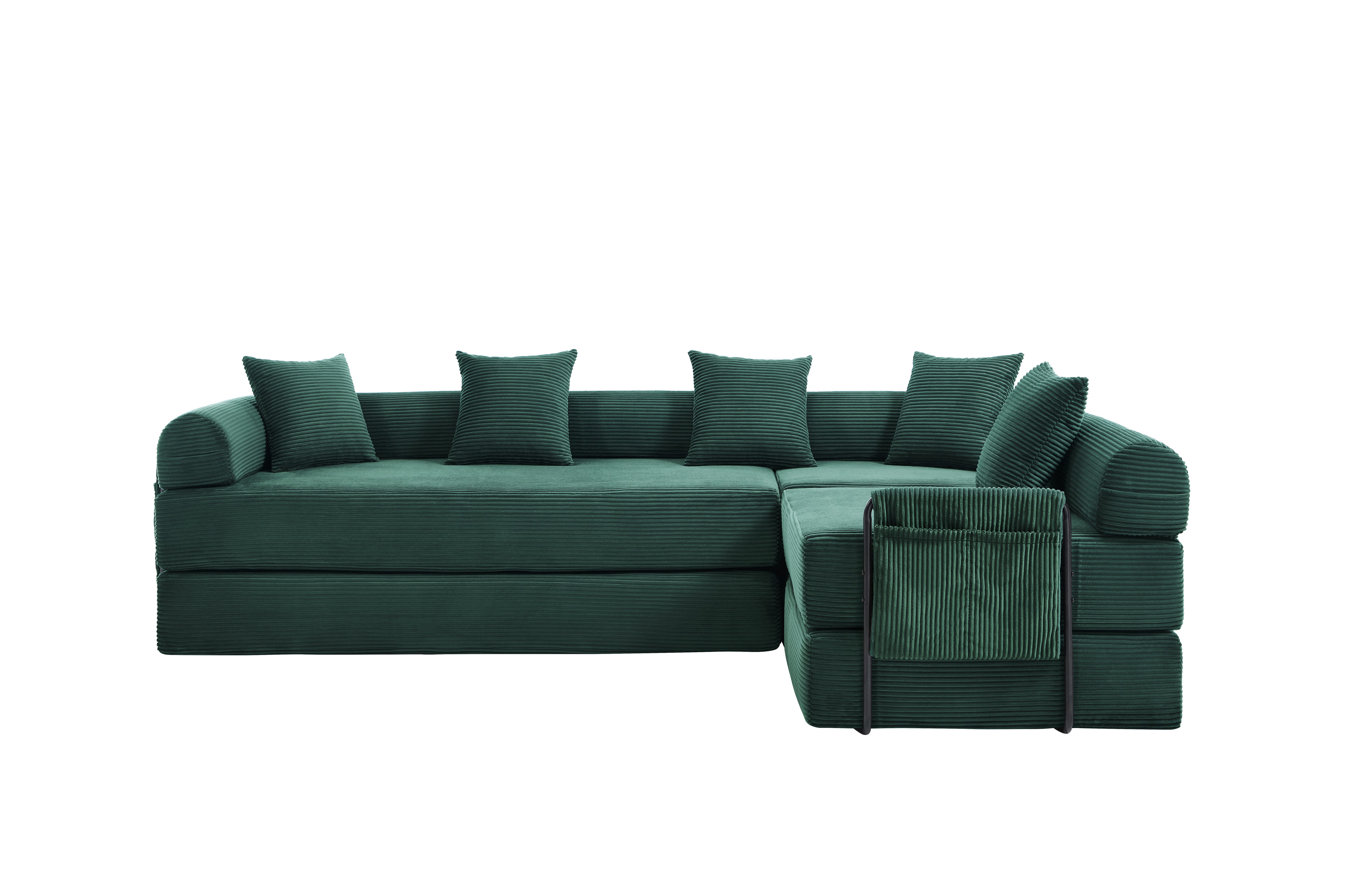 LVHOM Loungesofa Modulsofa mit Schlaffunktion, Seitentaschen, U-/L-Sofa, Fü günstig online kaufen