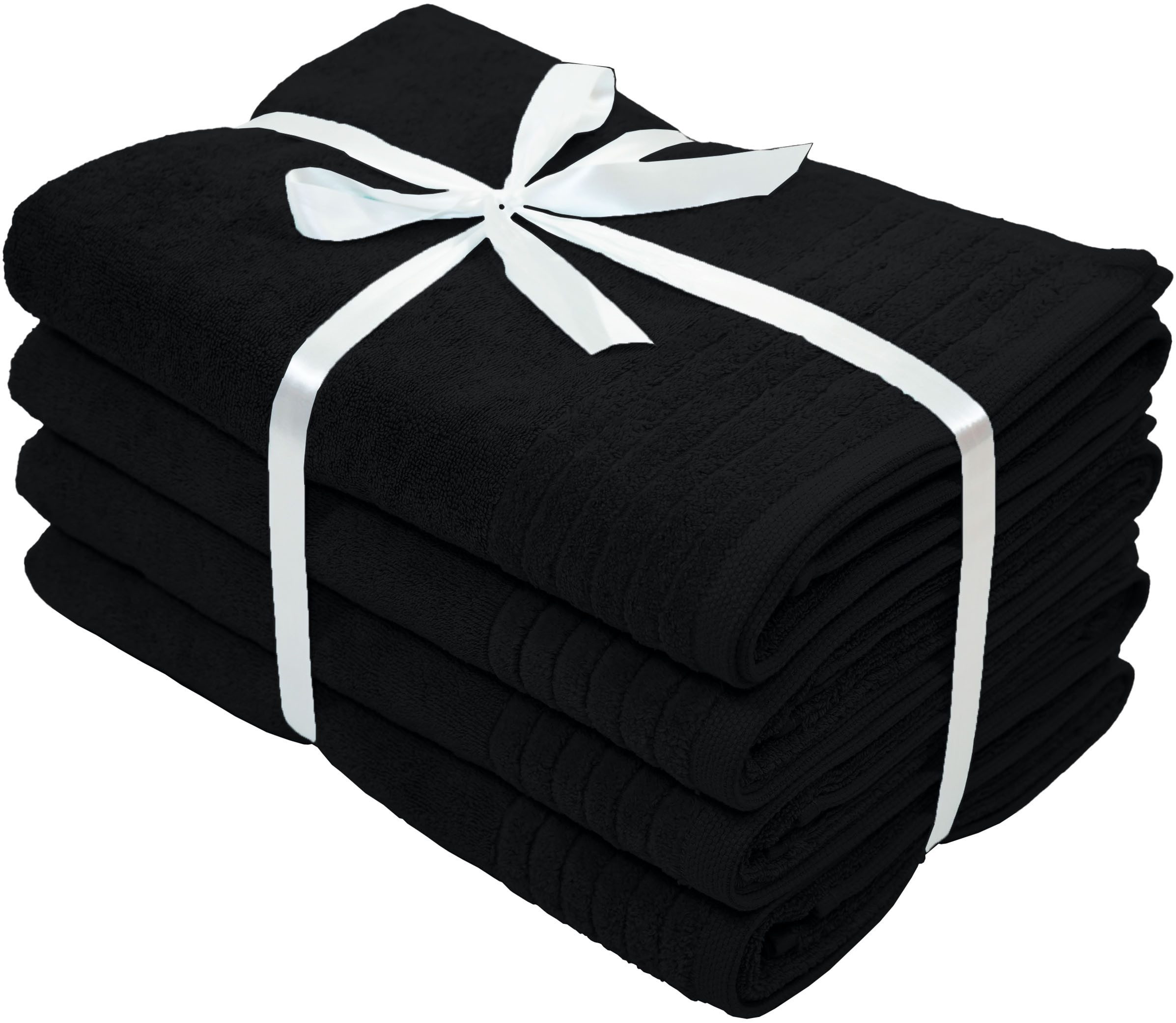 OTTO home Duschtücher Sanremo Premium, Premium Handtücher, 600 gr/m², 70x140cm, Frottier (Set, 4-St), mit Bordüre, flauschig und weich, dicke Qualität, 5 Jahre Garantie