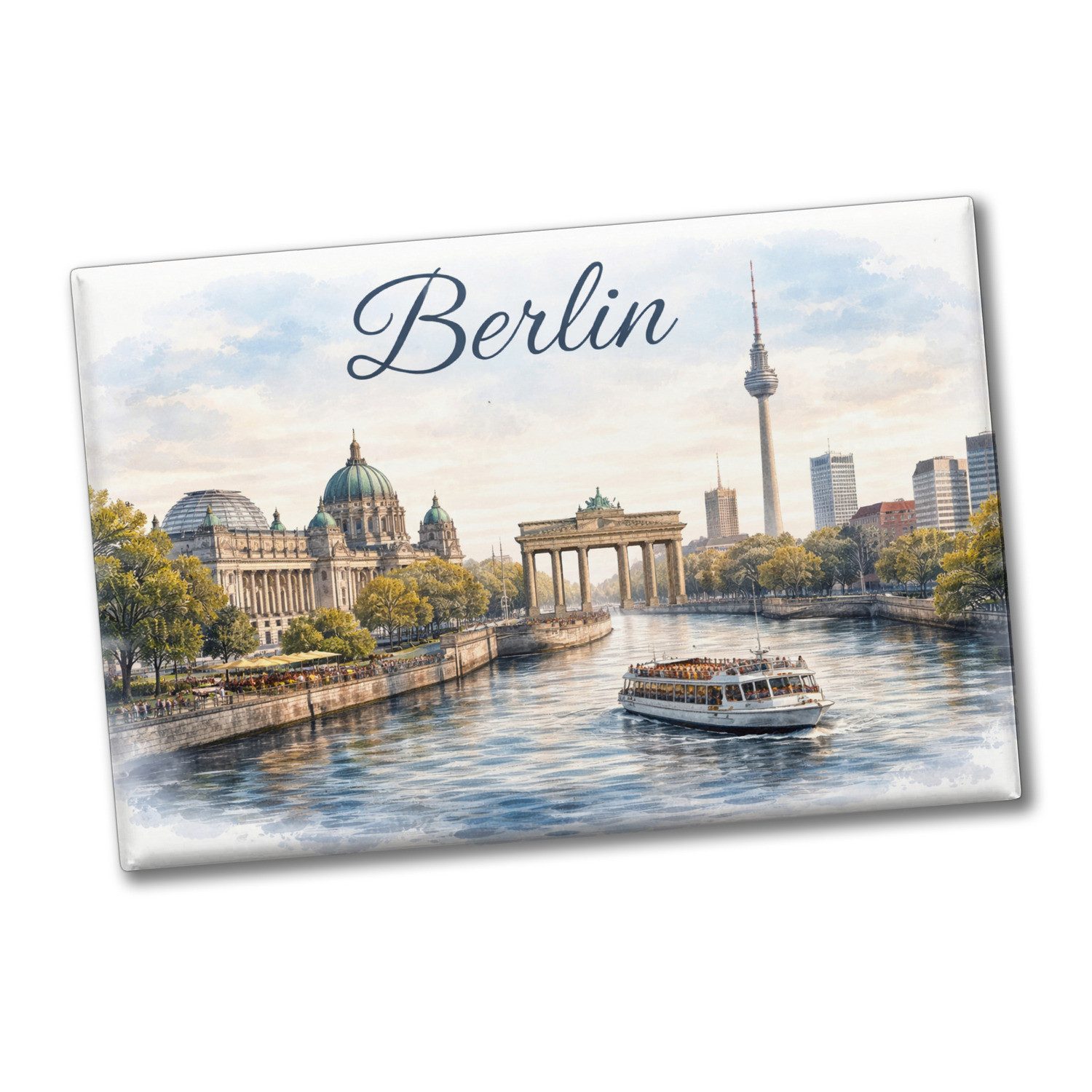 speecheese Magnet Berlin Skyline Souvenir Magnet Souvenir Brandenburger Tor Aquarell