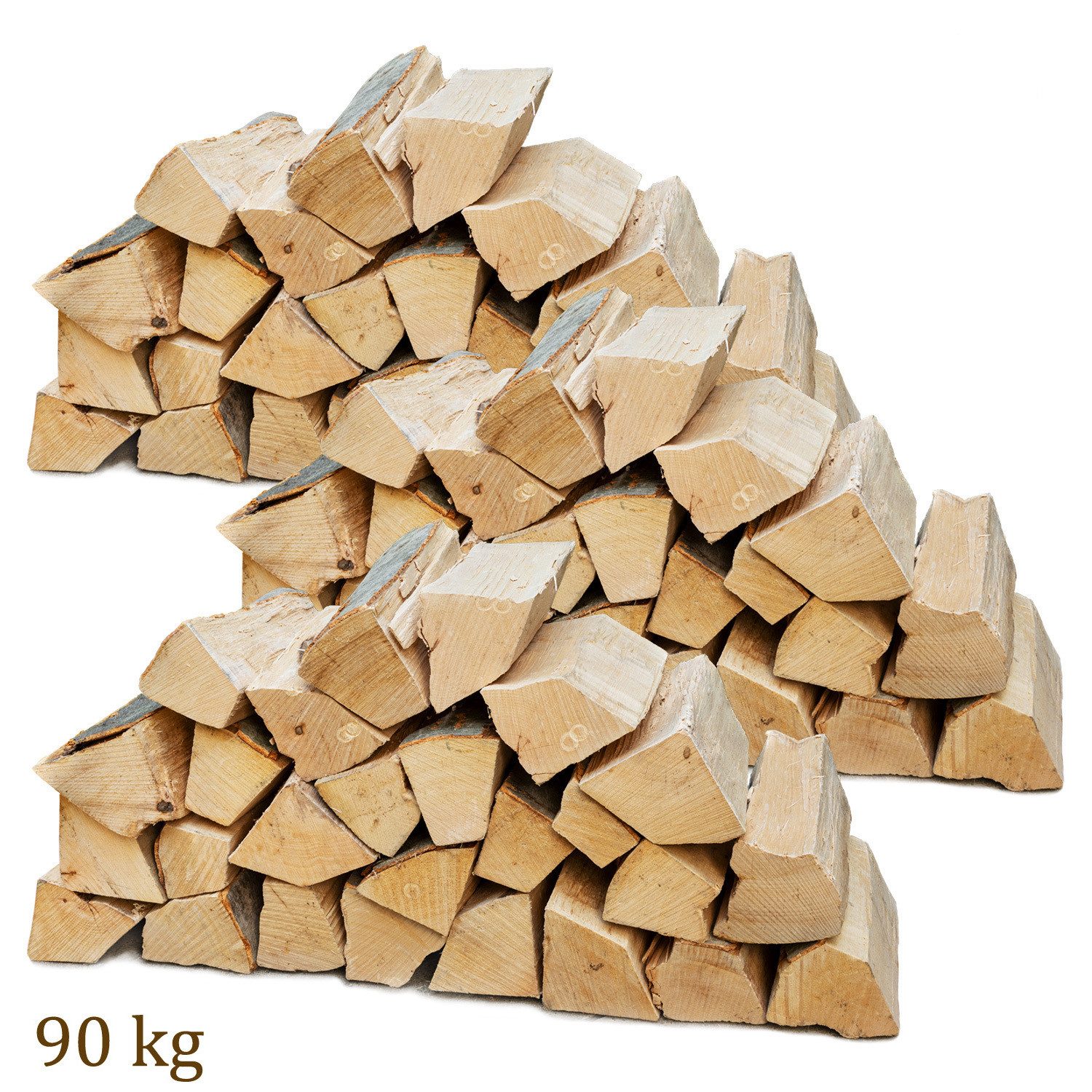 Flameup Kaminholz Brennholz Kaminholz Holz 90kg Ofen Kamin Kaminofen Grill Buche 25 cm, 90 kg
