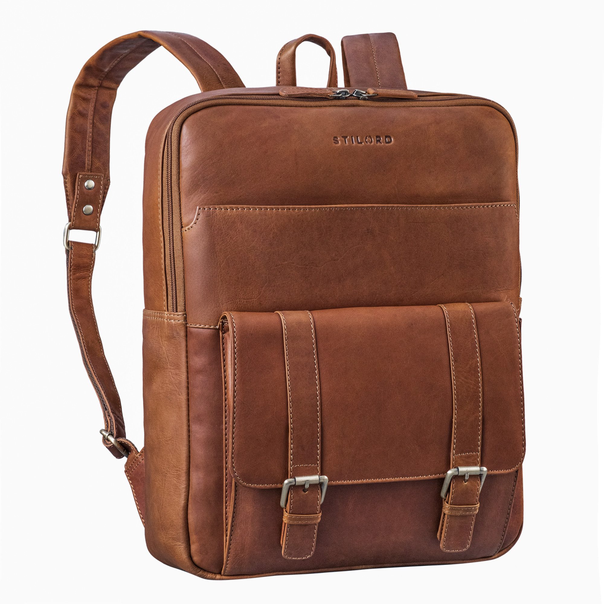 Notebookrucksack "Edwin" Vintage Business Rucksack Herren Leder 15.6-16 Zoll