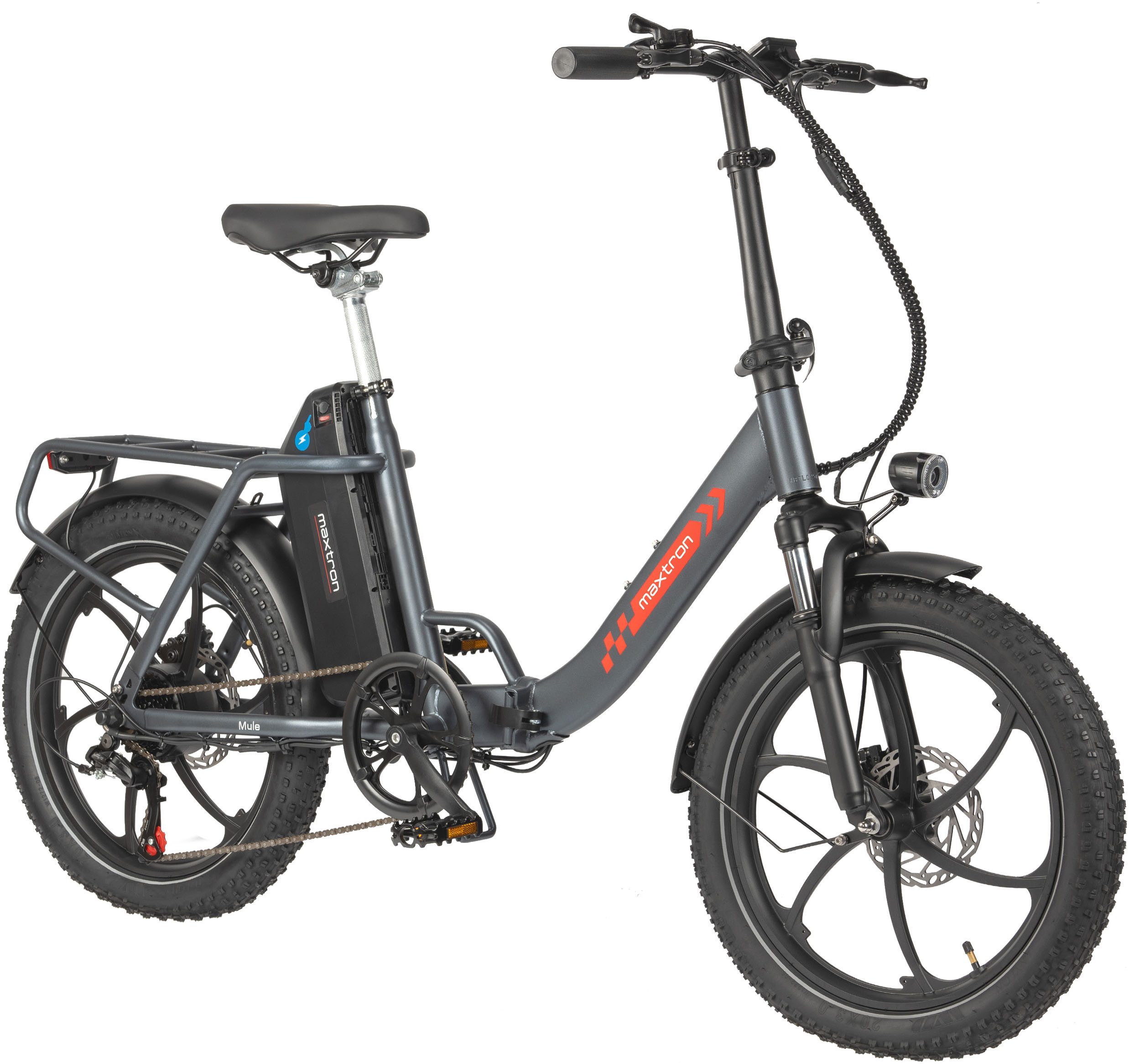 Maxtron E-Bike Klapprad Maxtron MULE Klapprad, 7 Gang Shimano ALTUS Schaltwerk, Kettenschaltung, 960 Wh, (Packung), Stadt & Abenteuer: 20" Fatbike mit XXL 20Ah Akku.