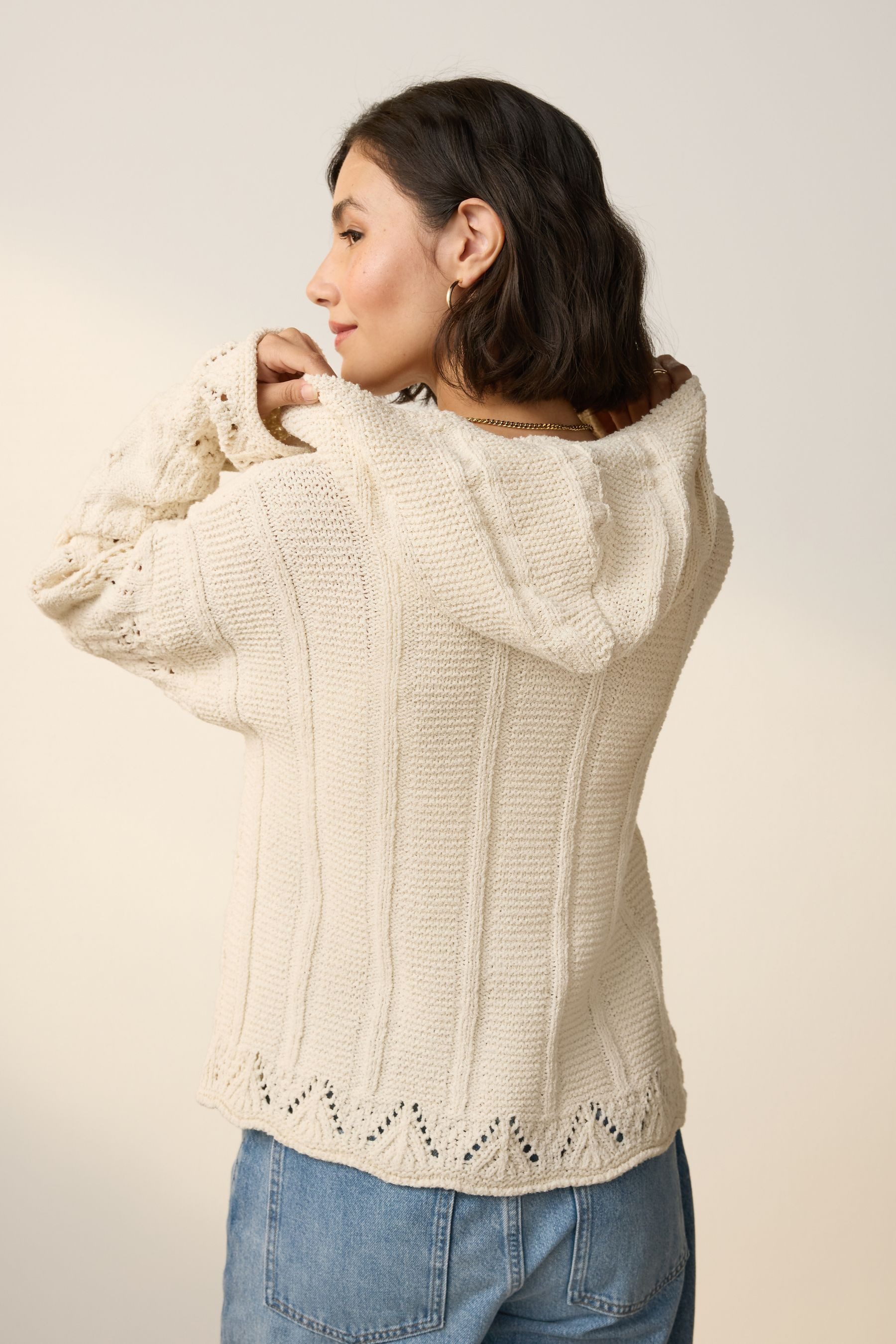 Next Strickjacke Kapuzenjacke mit Muster und günstig online kaufen