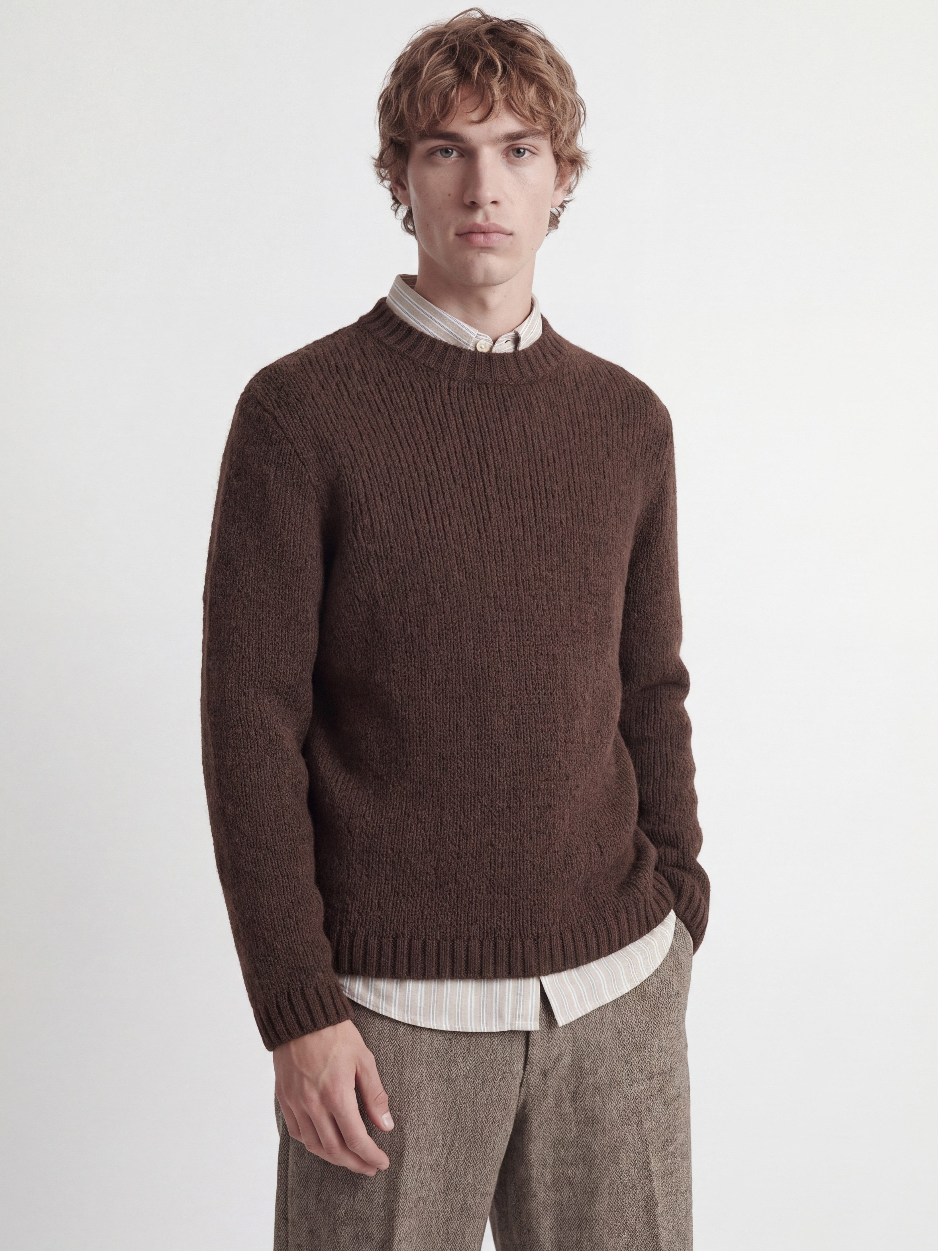 Jack & Jones Rundhalspullover JORSALAMANCO KNIT CREW NECK Materialmix, regular fit