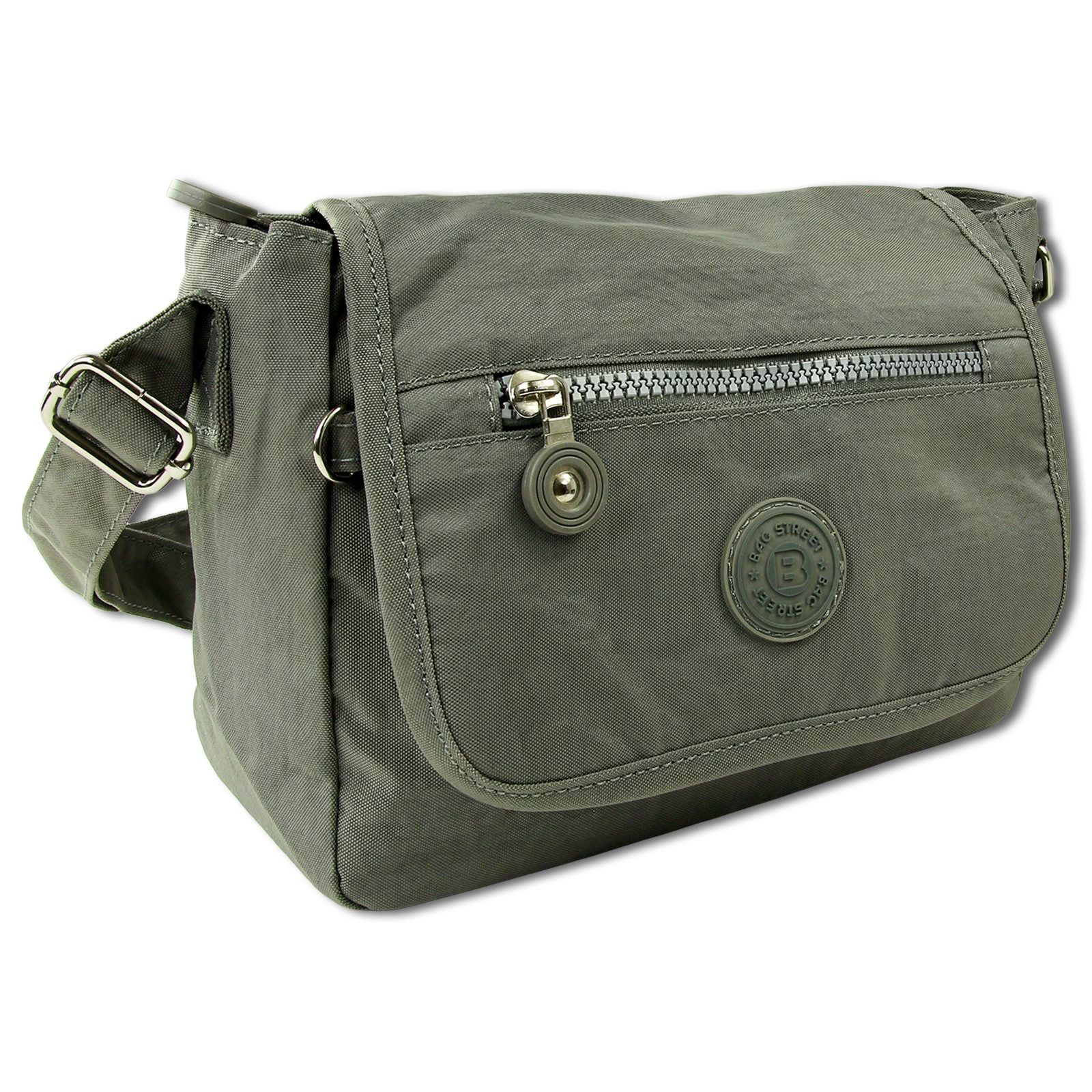 BAG STREET Umhängetasche Bag Street Nylon Umhängetasche grau Damen (Umhängetasche), Damen, Jugend Umhängetasche Nylon, grau ca. 22cm x ca. 15cm