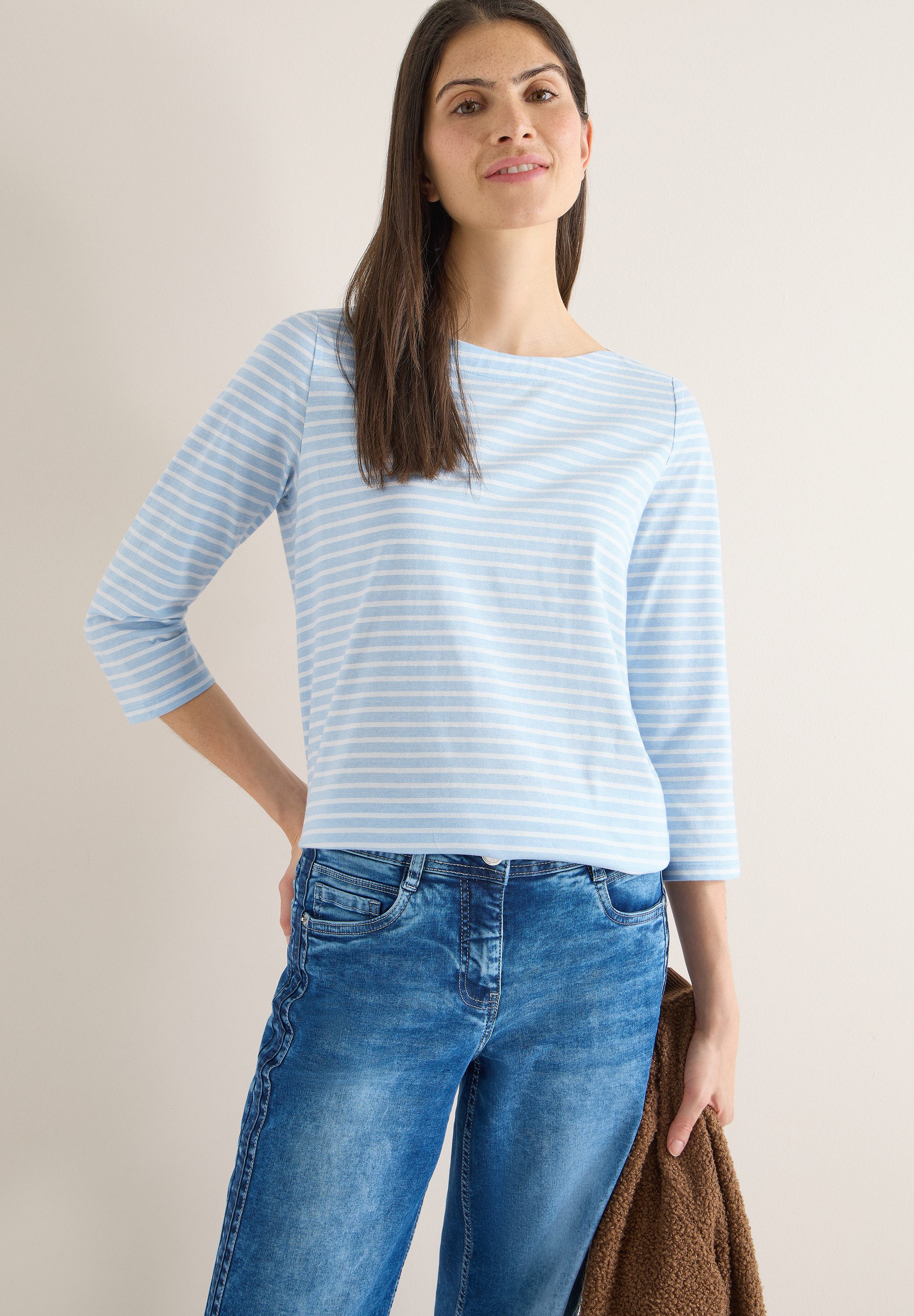 CECIL 3/4-Arm-Shirt mit U-Boot-Ausschnitt günstig online kaufen