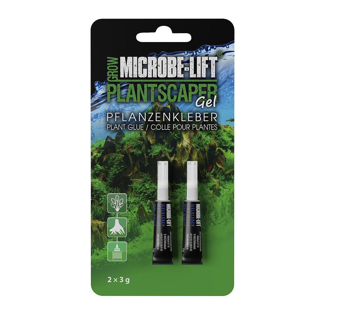 ARKA Biotechnologie GmbH Aquariendeko Microbe-Lift Plantscaper Gel Pflanzenkleber 2 x 3 g Scaper