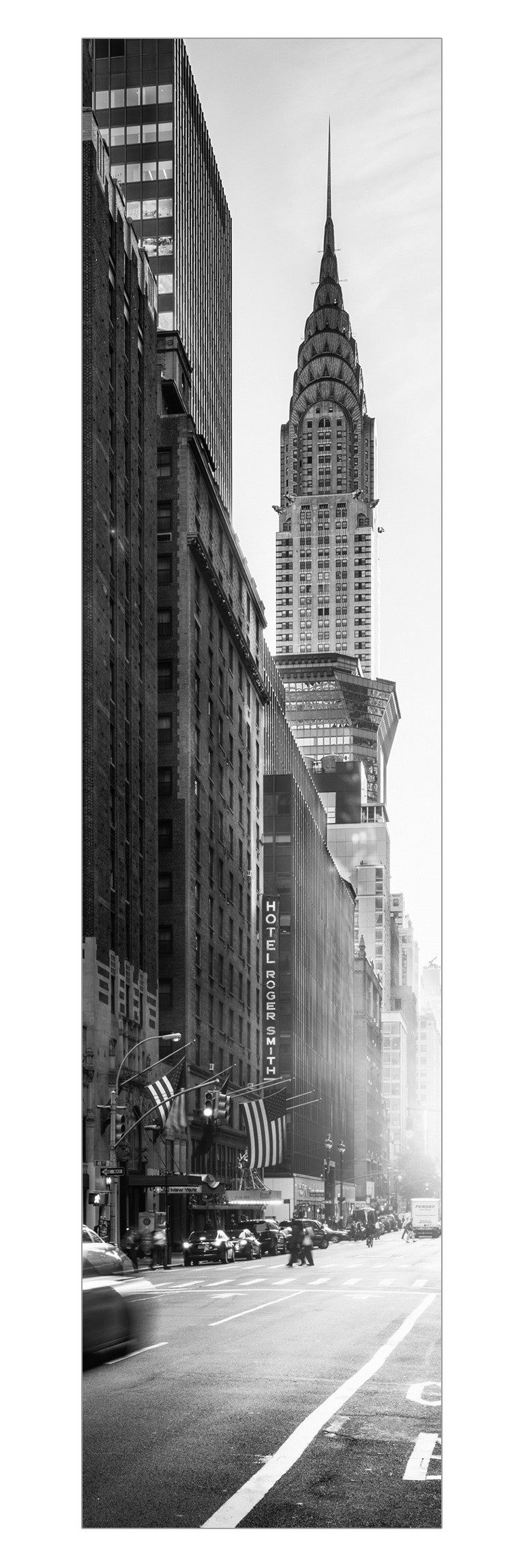 Bilderdepot24 Schiebegardine modern Flächenvorhang blickdicht Lebhaftes New York (1 St), halbtransparent, Wohnzimmer große Flächengardine lichtdurchlässig für Klemm-System