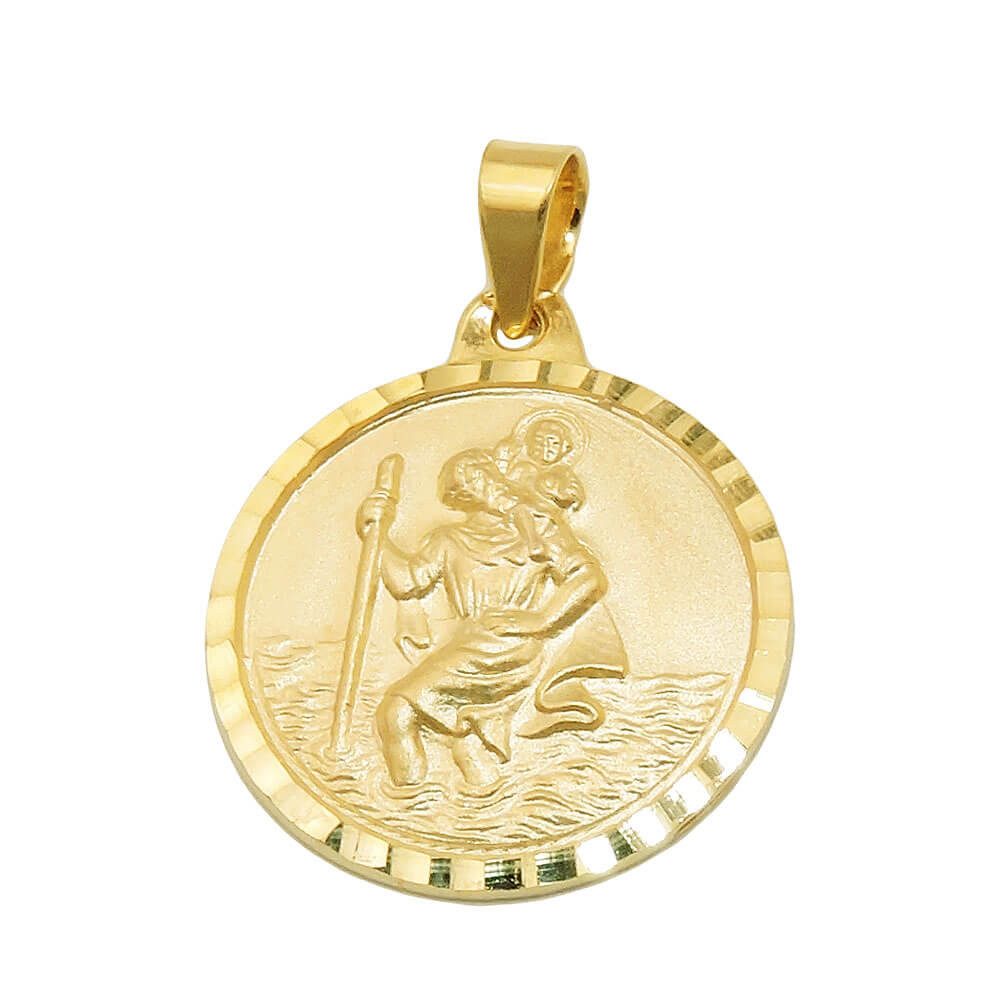 Kettenanhänger Anhänger, Christophorus, 375 Gelbgold