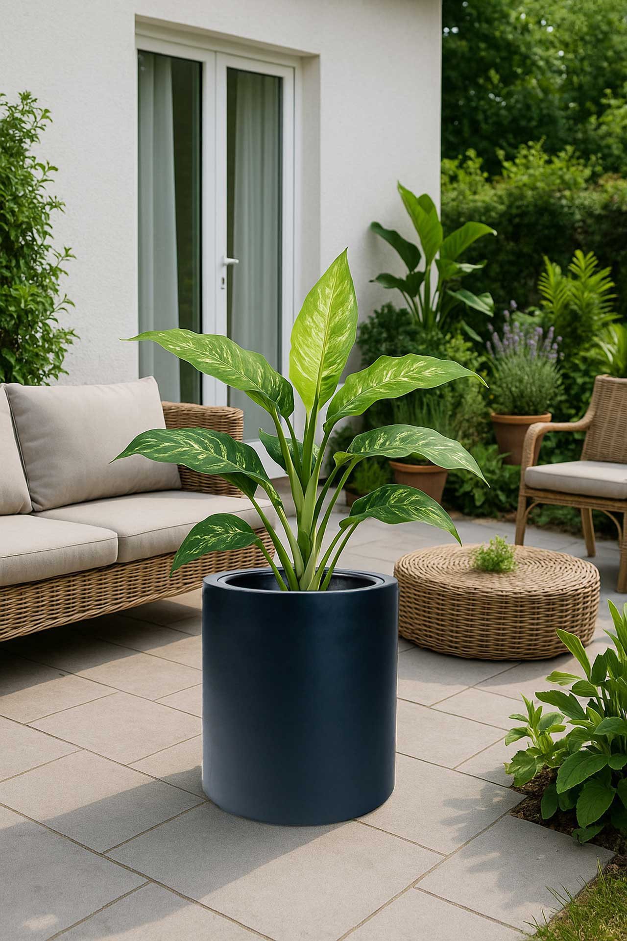 VIVANNO Pflanzkübel Fiberglas ESTRA Schale - Anthrazit Matt (1 St), 35x40 c günstig online kaufen