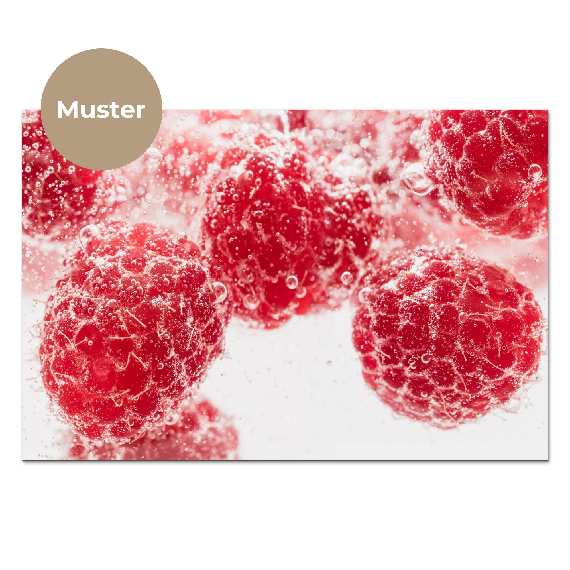 KitchenYeah Küchenrückwand Muster selbstklebend (keine Folie) Obst - Wasser - Blasen - Rot, (1-tlg), Spritzschutz, Küche, Rückwand, Küchenwand, Küchenfront, 30x – Bild 3 von 4