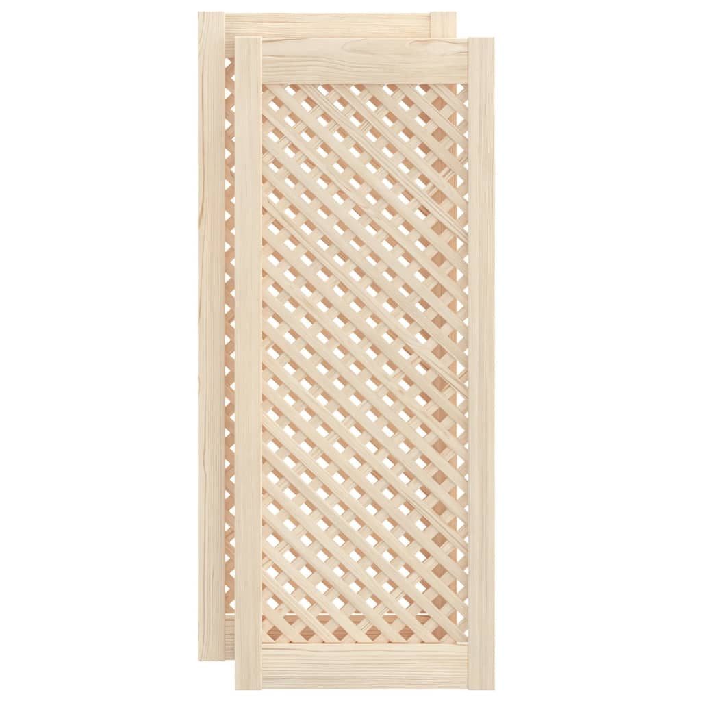 vidaXL Schranktür, Türen 2 Stk. Gitterdesign 39,5x99 cm Massivholz Kiefer