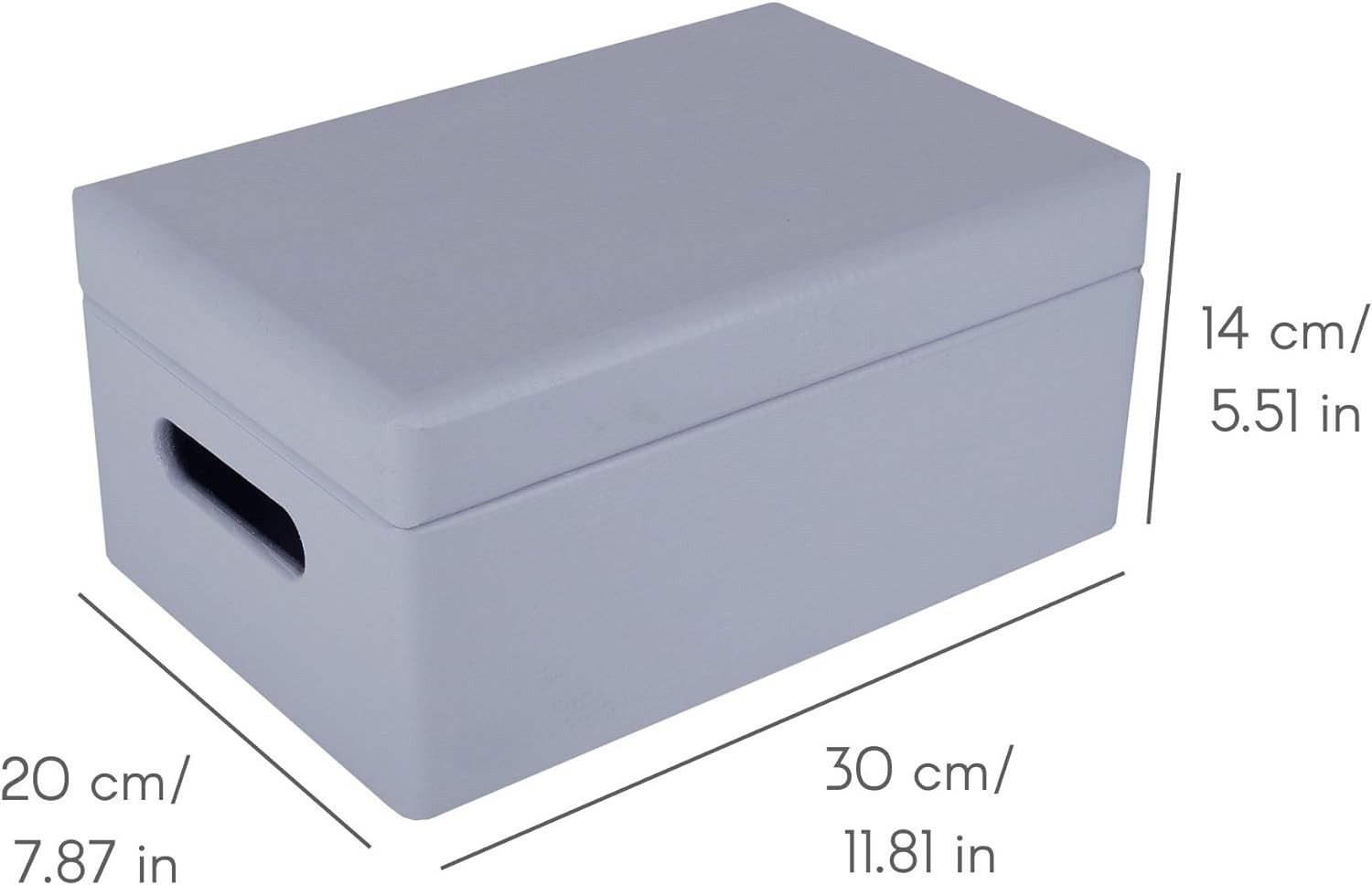 Creative Deco Holzkiste mit Deckel 30x20x14 cm (1cm)