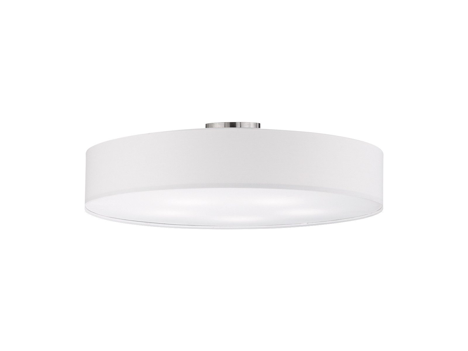 TRIO Leuchten LED Deckenleuchte mit Stoffschirm & Blendschutz Ø 65cm, LED wechselbar, Warmweiß, große Designklassiker Deckenlampe Stoff Lampenschirm mit Leuchtmitteln