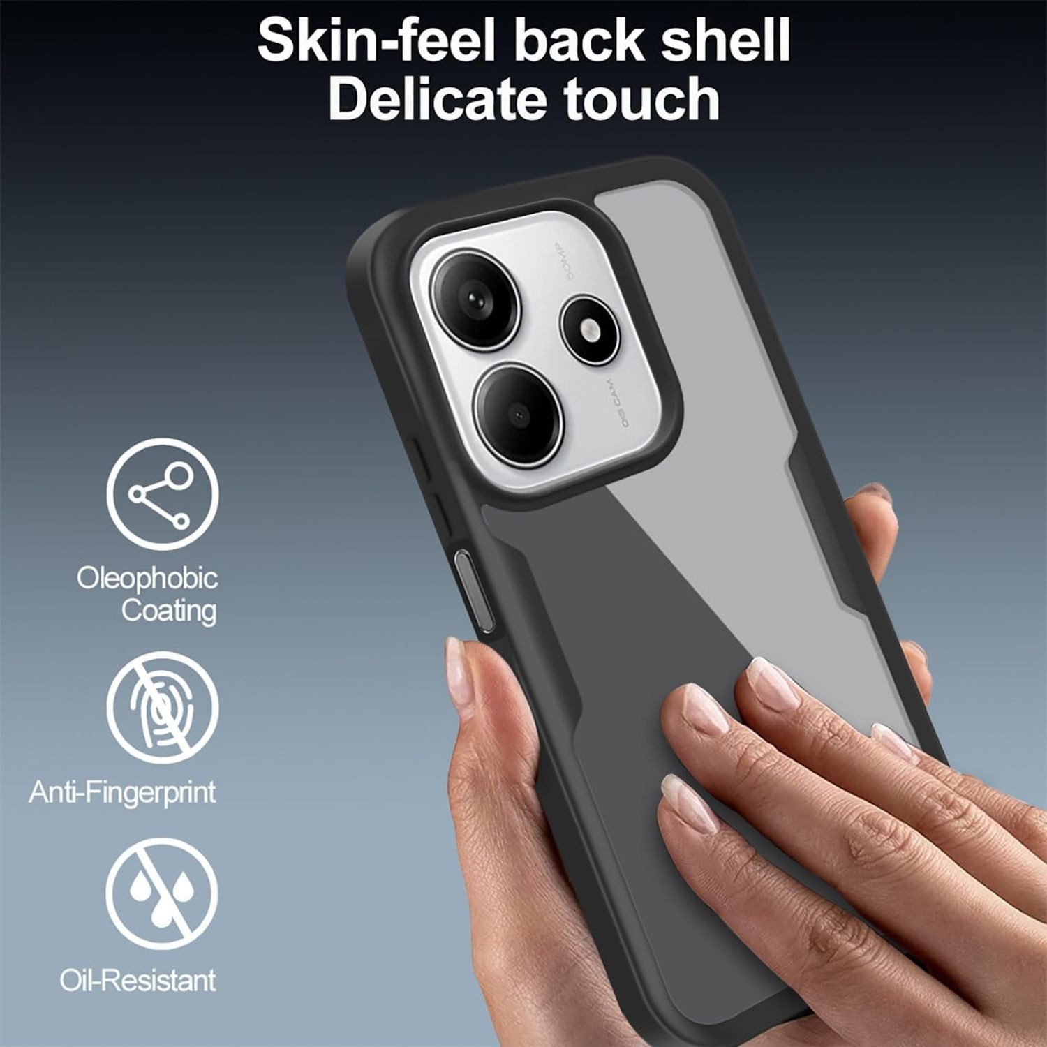 Wigento Handyhülle Für Xiaomi Redmi Note 14 5G Full 360 Acrylic Hybrid TPU Hülle Schwarz, 360 Grad Schutz, stoßdämpfend, robust
