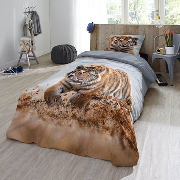 Bettwäsche Tiger Trendy Bedding, ESPiCO, Renforcé, 2 teilig, Tiger, Wildnis, Raubtier