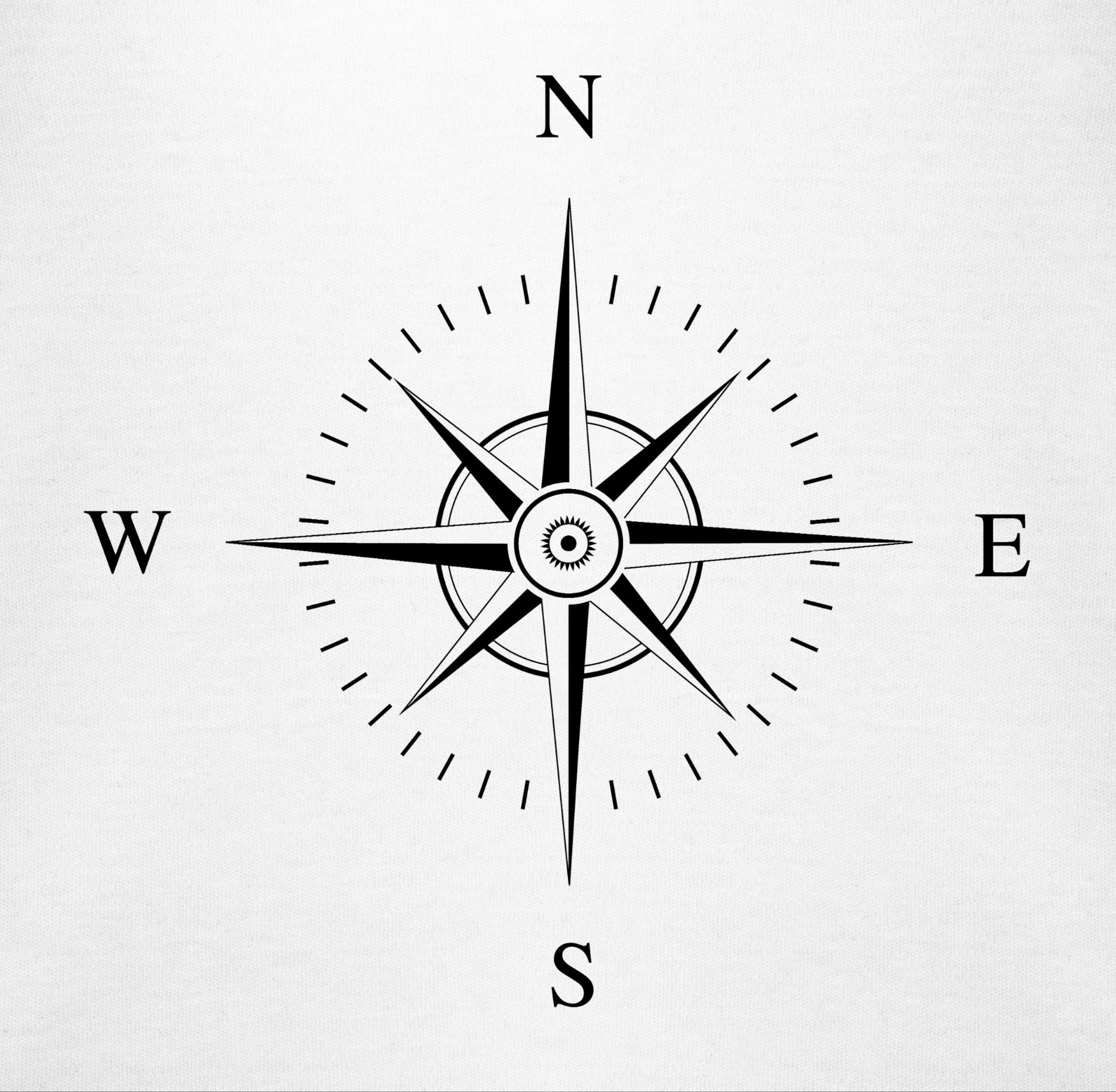 Kompass Aktuelle Trends schwarz Weiß Baby Shirtracer - T-Shirt 2