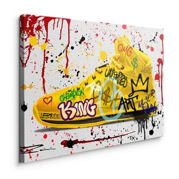 DOTCOMCANVAS® Leinwandbild LeBron Shoe, Leinwandbild LeBron James Shoe Pop Art gelb LA Lakers Wandbild