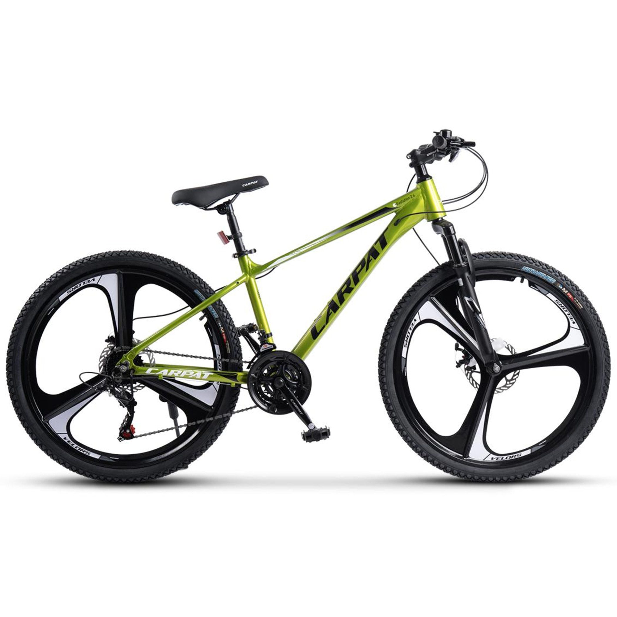 CARPAT SPORT Mountainbike 26 27.5 Zoll Fahrrad für Herren Damen, 21 Gang Shimano Tourney Schaltwerk, Kettenschaltung, (Magnesiumfelgen mit 3 Speichen), Kettenschaltung, Aluminium Rahmen, Jugendfahrrad MTB Hardtail Fahrrad