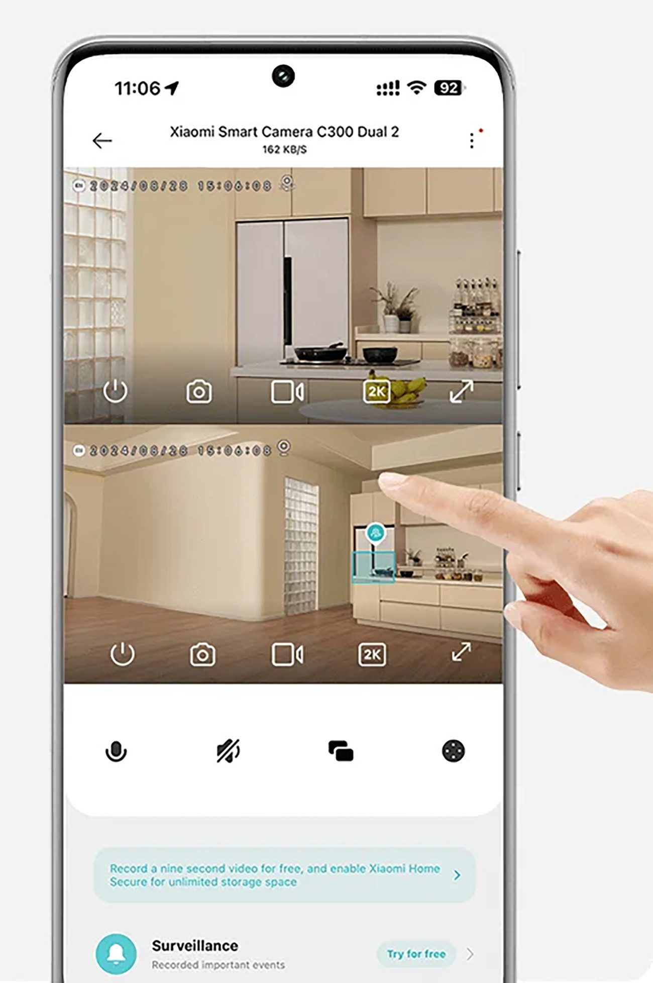 Xiaomi Überwachungskamera Dual Smart Camera C300 (BHR9166EU) (Auflösung 2304 x 1296, Gestenerkennung, Innenraum-Kamera) – Bild 4 von 4