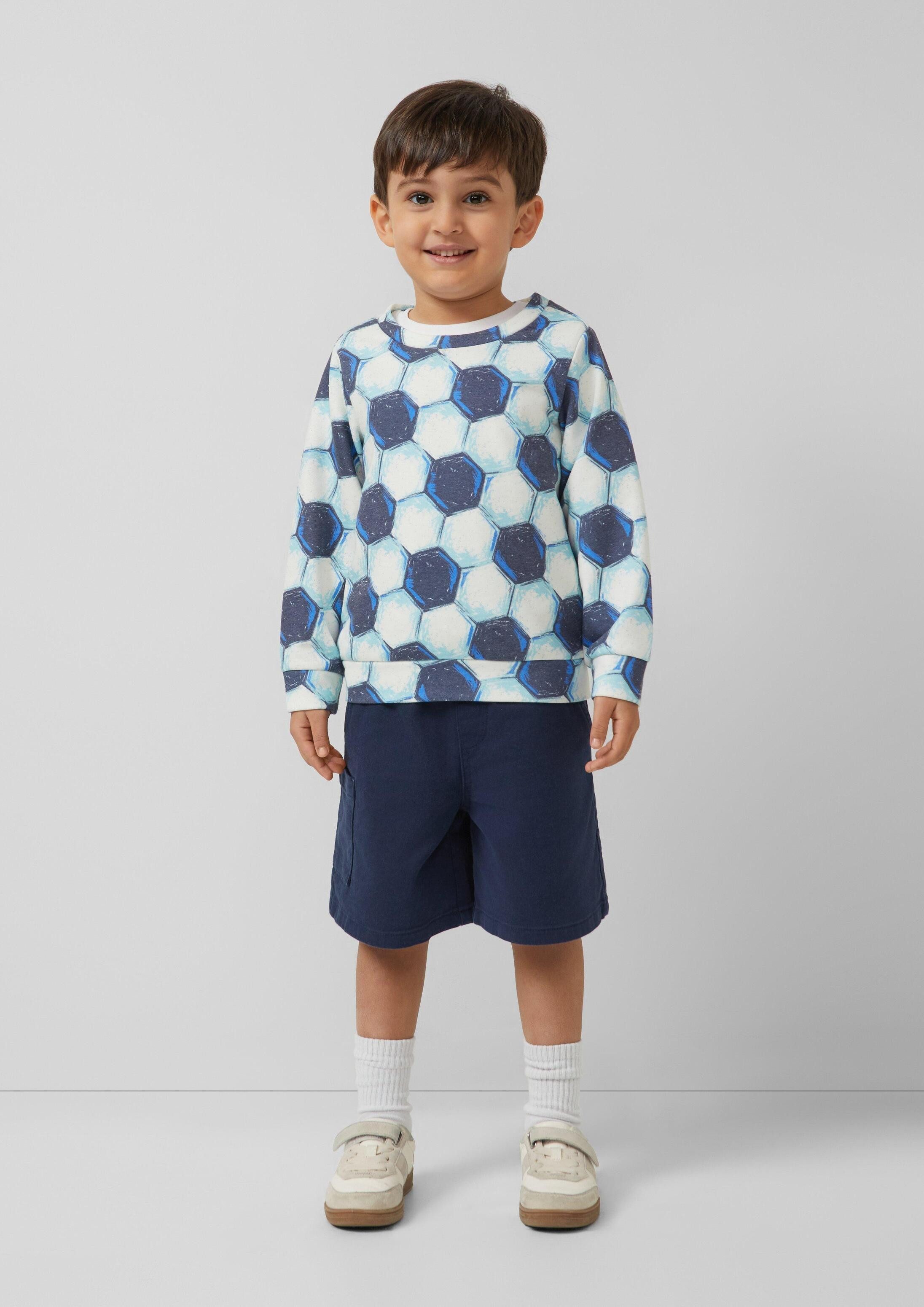 s.Oliver Sweatshirt Sweatshirt Sweatshirt mit Fußball-Print