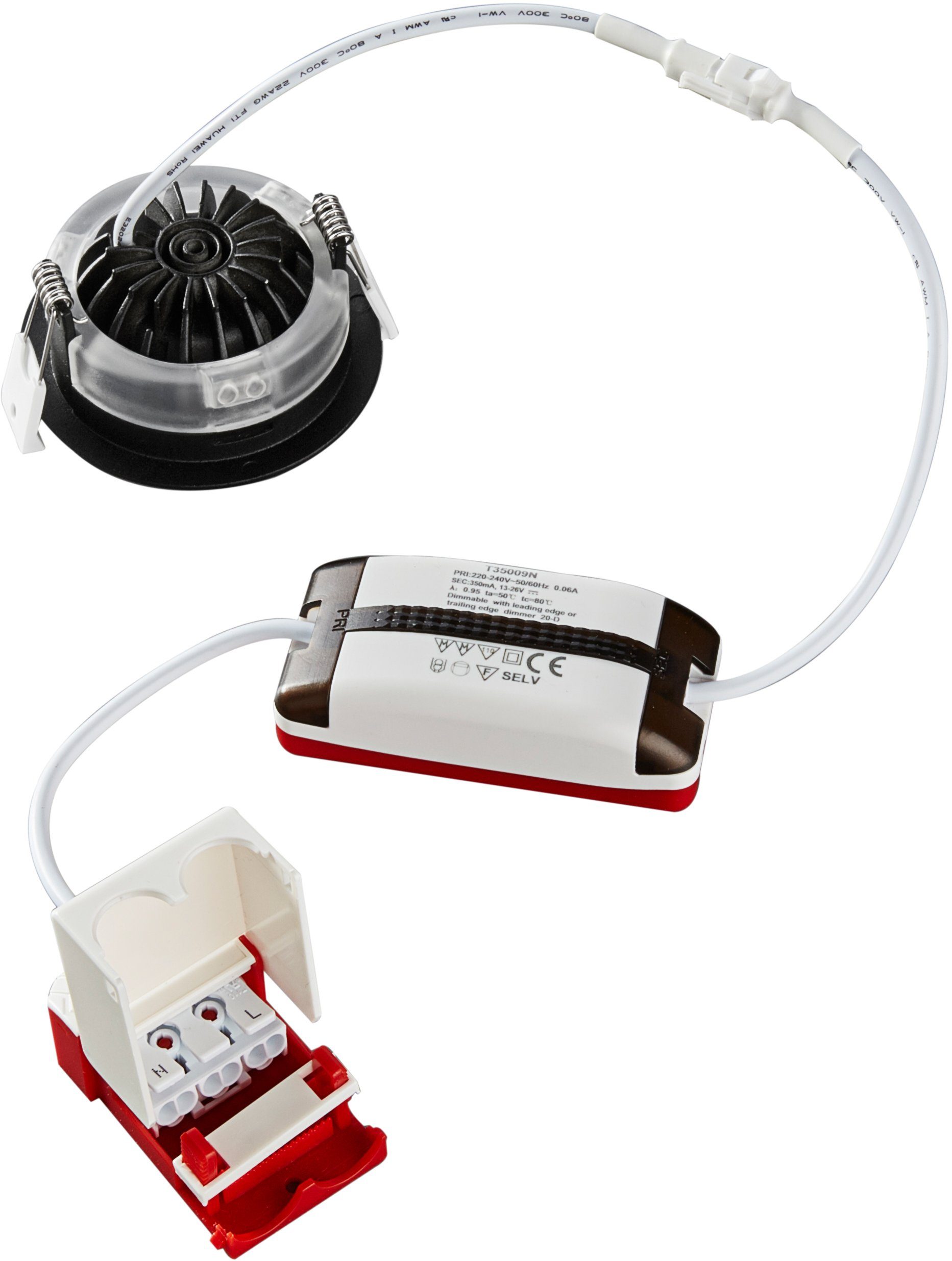 HEITRONIC LED Einbaustrahler DL6809, Einbaulampe, LED-Downlight, fest LED Einbauleuchte, Warmweiß, dimmbar schwenk- integriert, Dimmfunktion, und