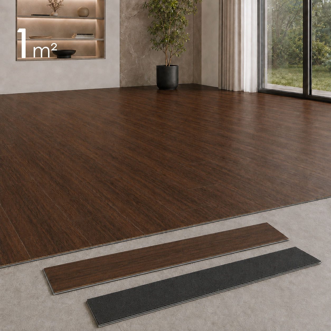 Berti Graf Designboden SPC Klick-Vinylboden 5 mm wasserfest in moderner Dielenoptik, kleberfrei, mit Trittschalldämmung, pflegeleicht