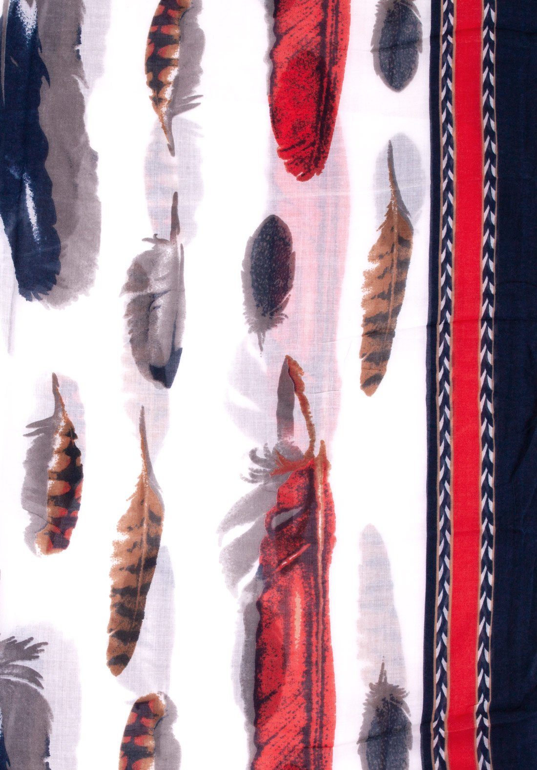 Faera Loop, Damen Schal gemalte Federn weich und leicht Damen Loop Rundscha günstig online kaufen