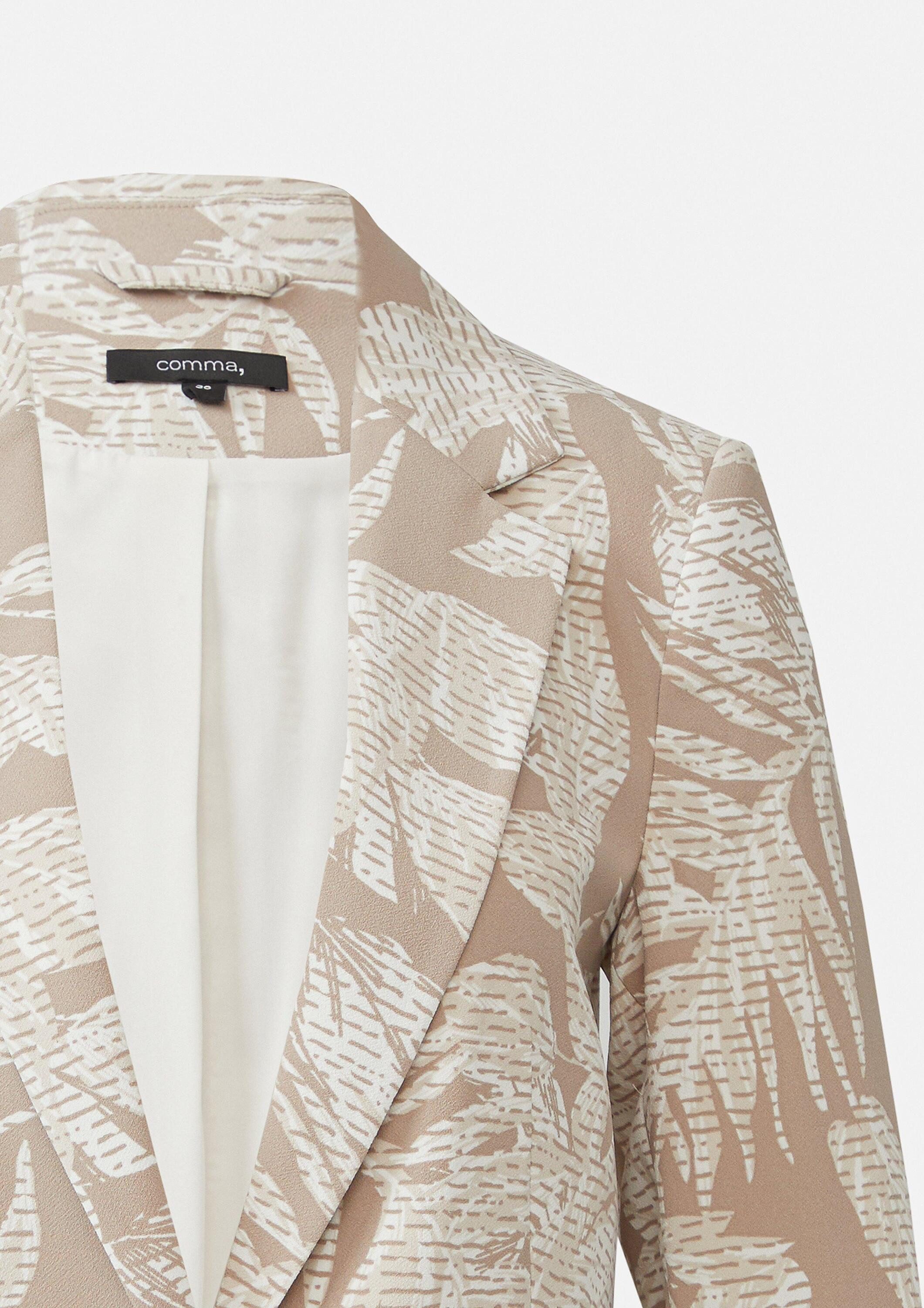 comma Jackenblazer Indoor-Blazer Modischer Crêpe-Blazer mit All-over-Print