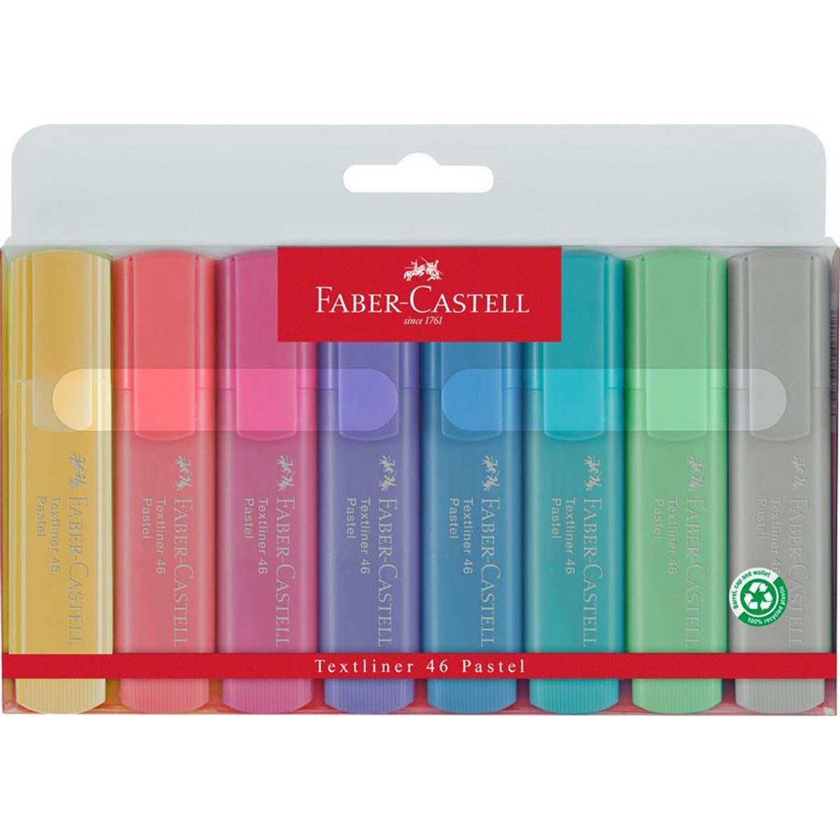 Marker Faber-Castell 154681 - Textmarker Textliner 1546, 8er Etui, pastell