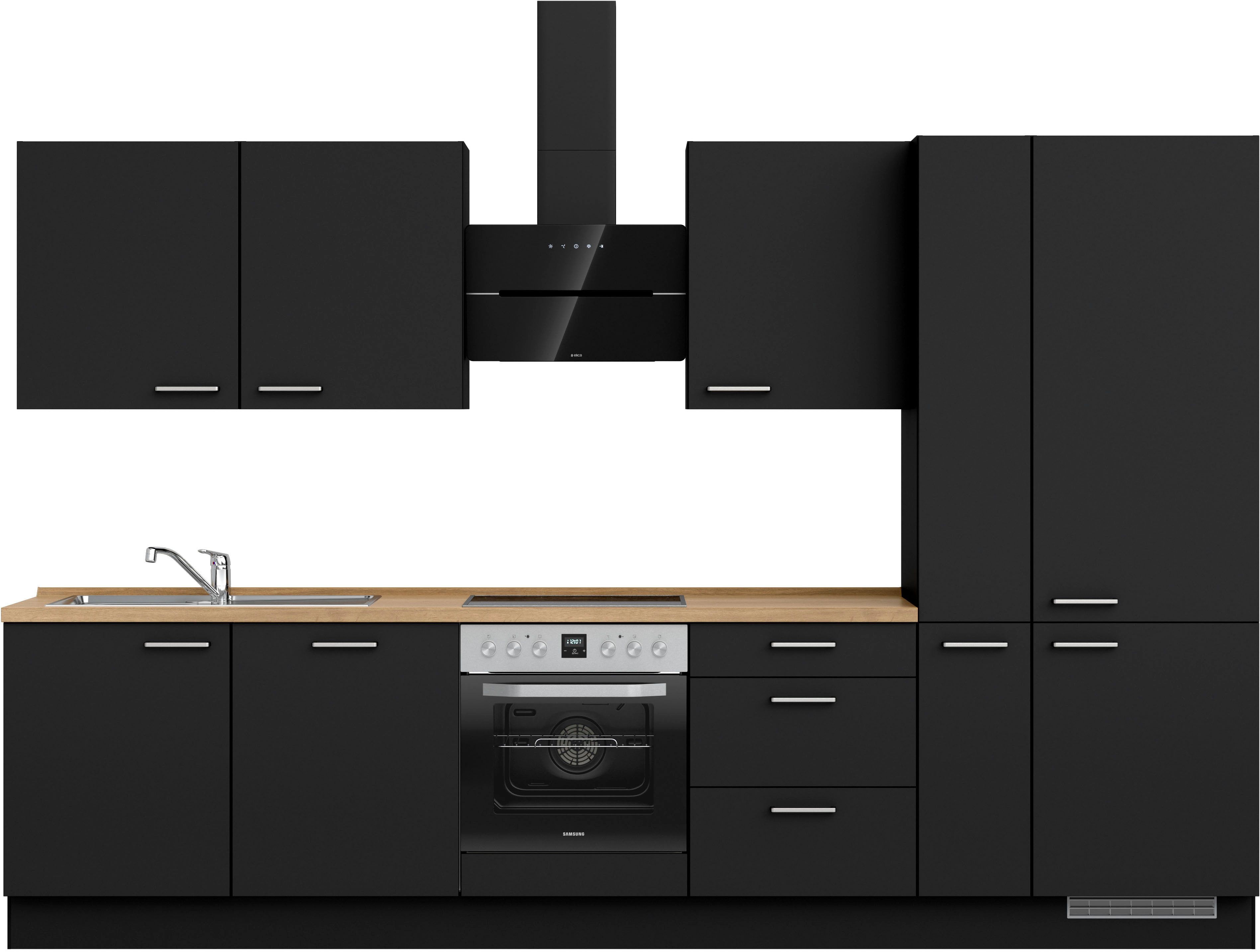 nobilia® Кухниzeile "Touch II", vormontiert, Ausrichtung wählbar, Breite 330 cm, wahlw. mit E-Geräten