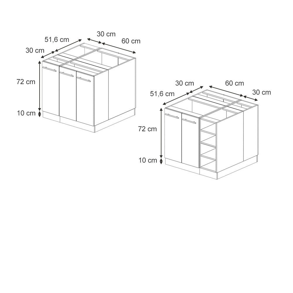 Vicco Unterschrank Fame-Line, Dunkelgrau/Anthrazit, 90 cm günstig online kaufen