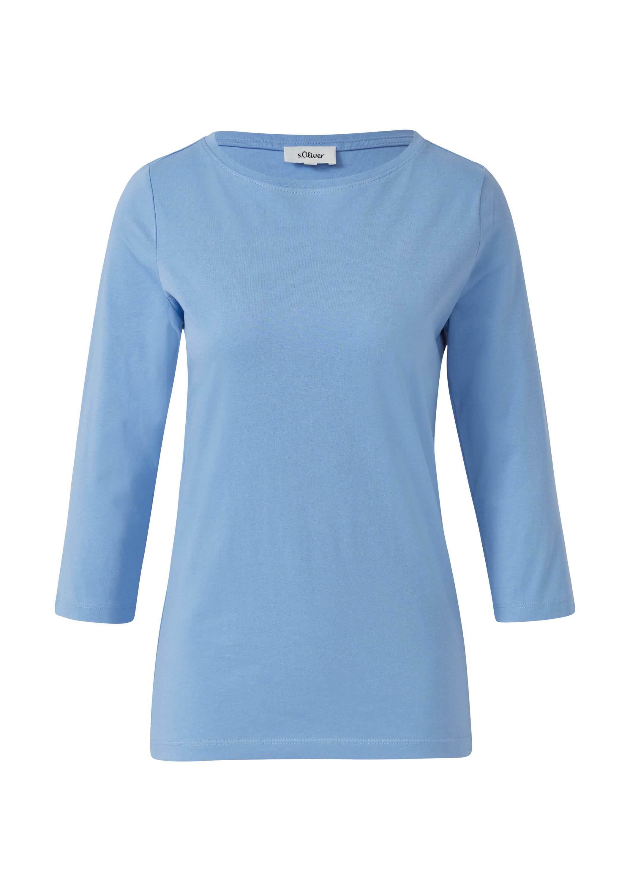 s.Oliver 3/4-Arm-Shirt T-Shirt T-Shirt aus Baumwolle im Slim Fit günstig online kaufen