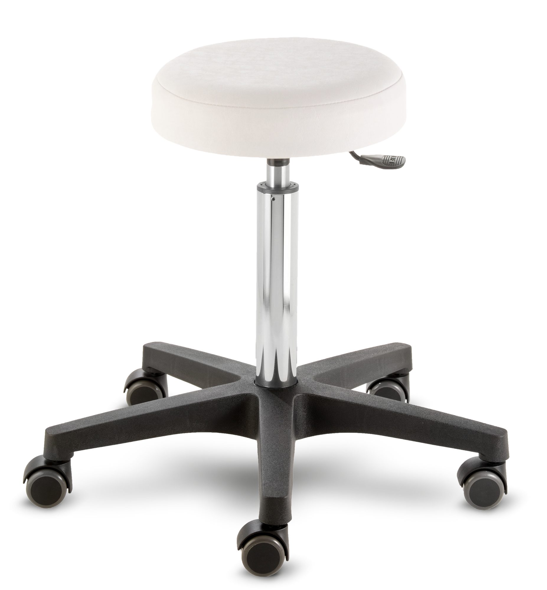 Arbeitshocker Rollhocker comfort 4400, Sitzhöhe ca. 54 - 73 cm, Rundsitz Ø 33 cm