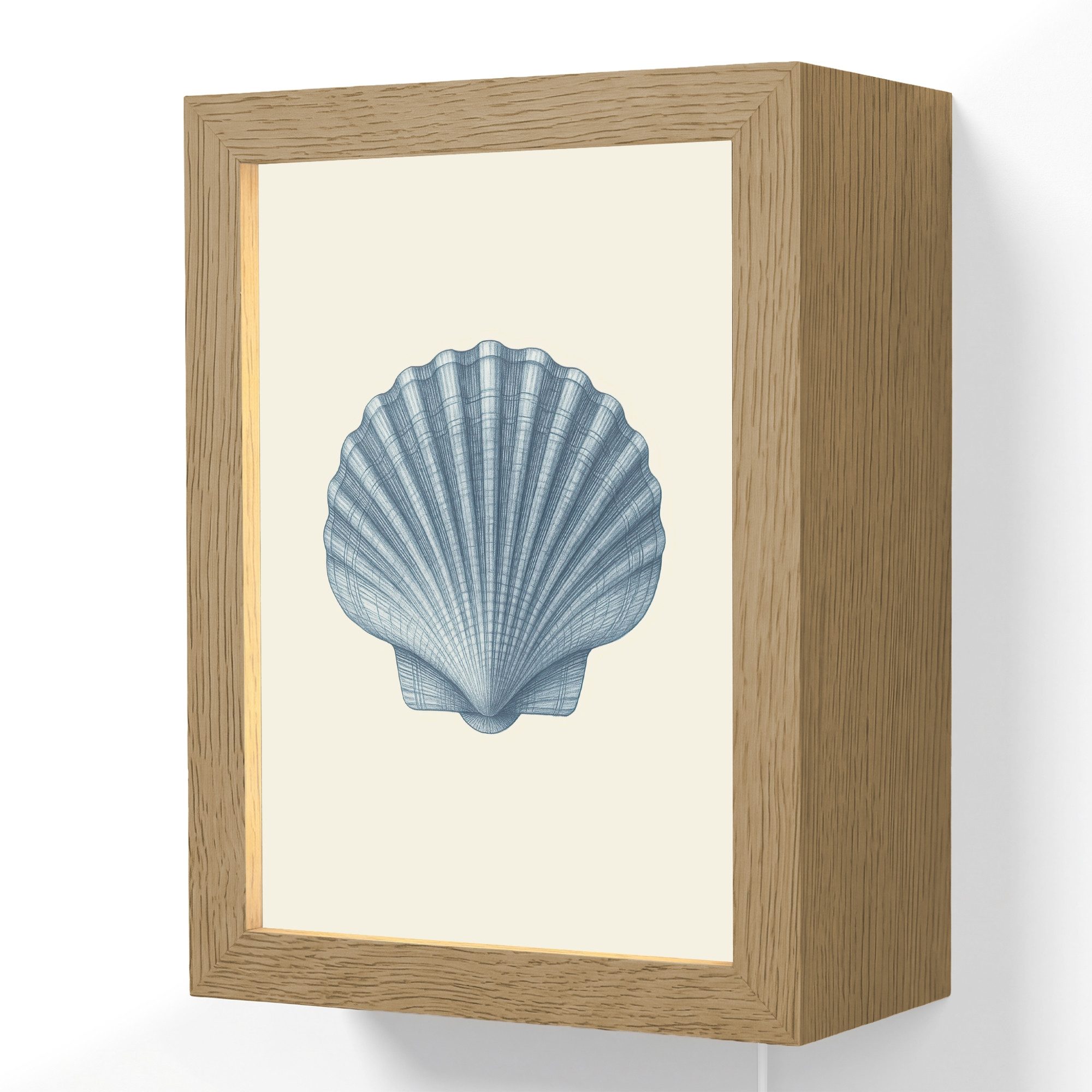 Wandleuchte Lightbox Rippung - Blau - Schale